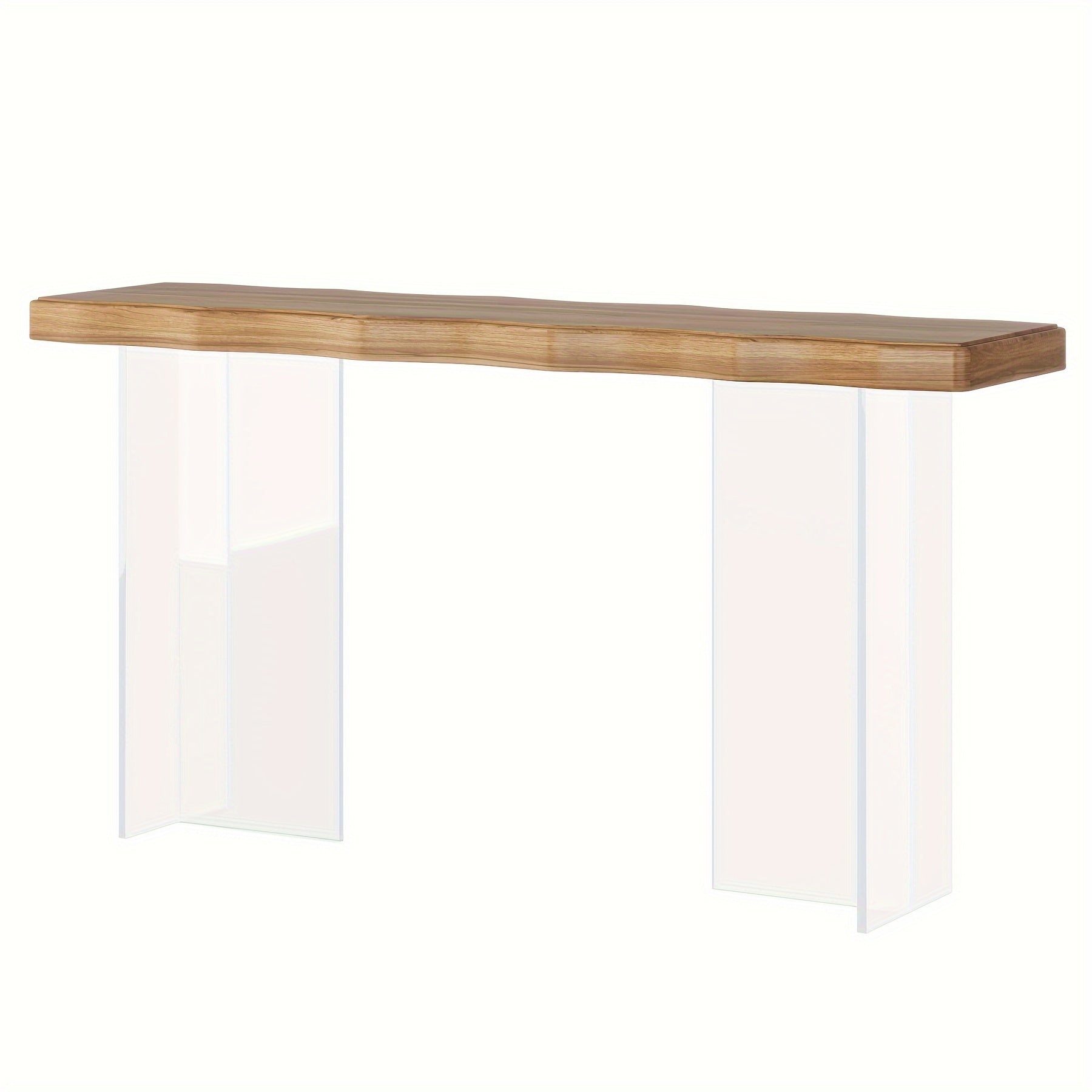 New Trend 119 cm Acrylic Leg Narrow Sofa Table, Transparent Leg Console Table for Entryway Living Room