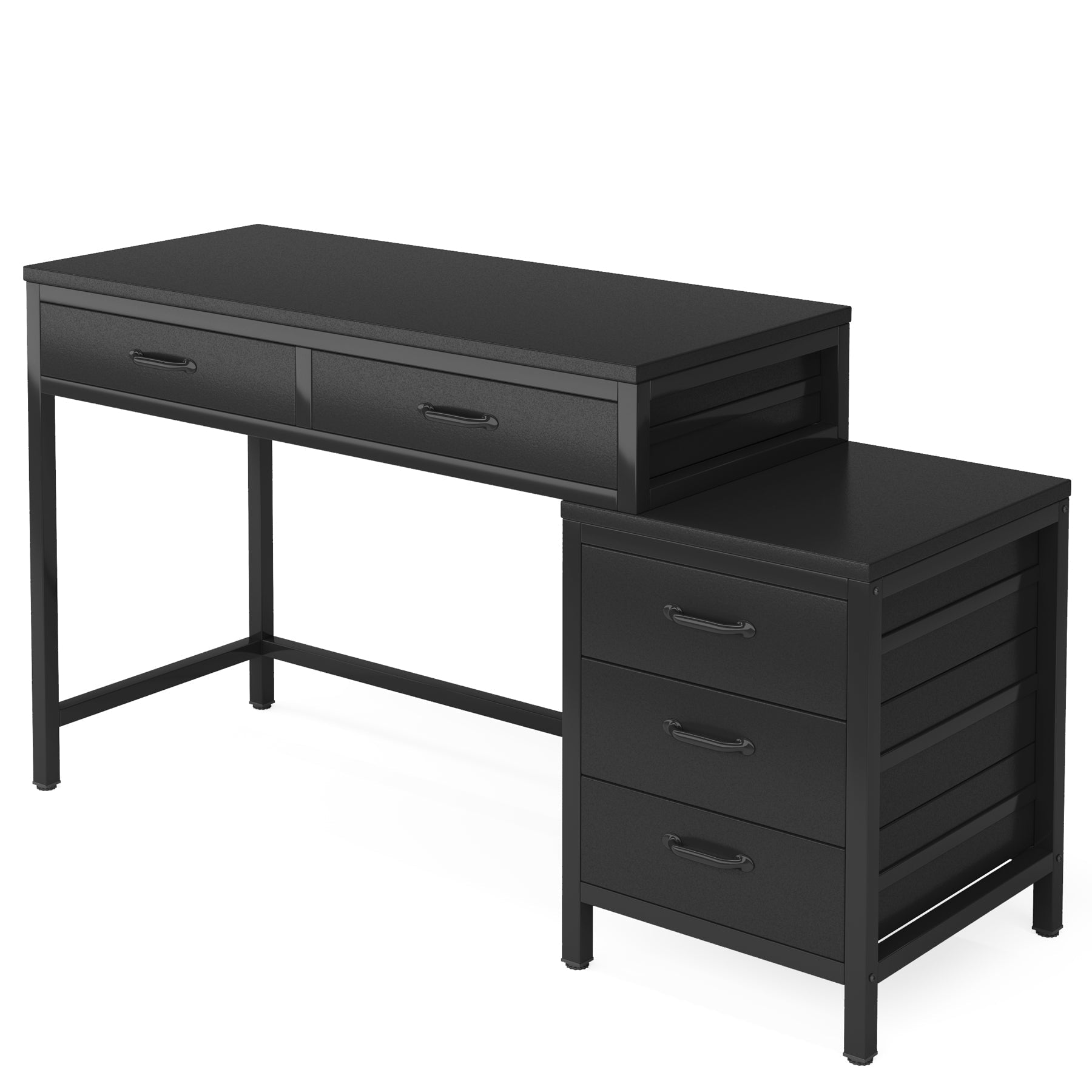 5-Drawer Computer Desk, Study Writing Table with Reversible Drawer Cabinet (Approx. 127 cm)