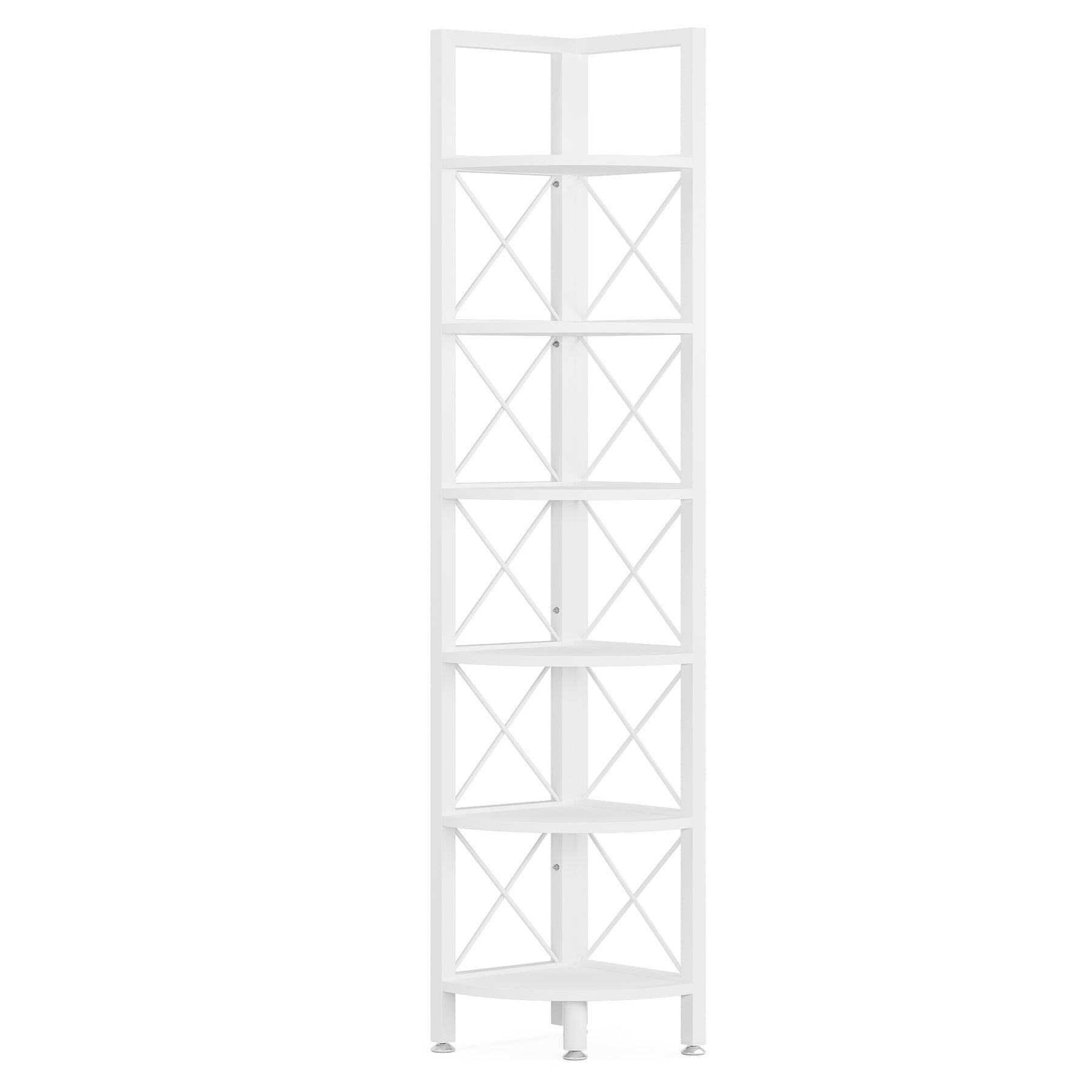 6-Tier Corner Shelf Small Bookshelf Storage Rack for Small Space (15 cm x 15 cm)