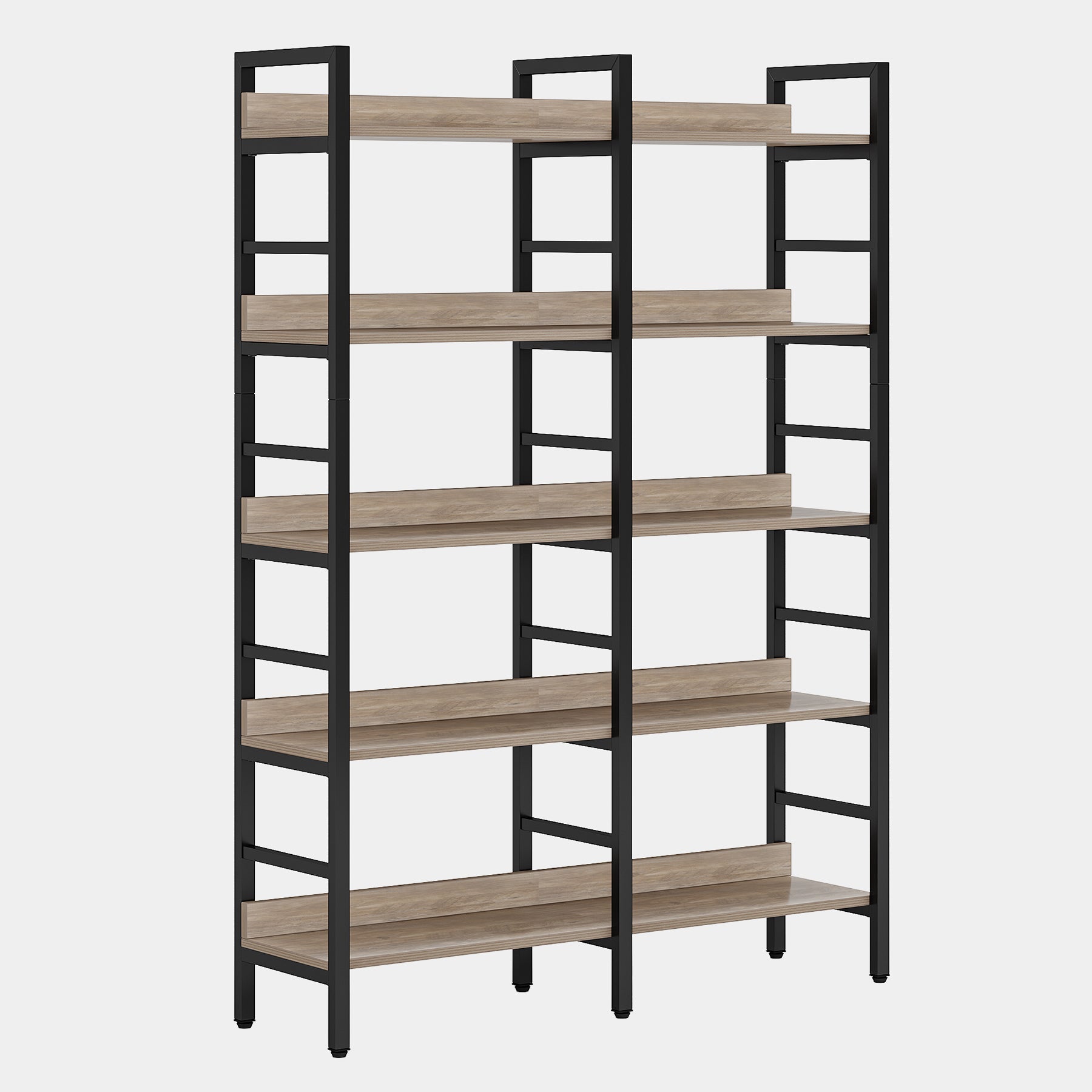 5-Tier Bookshelf, Double Wide Bookcase Storage Shelves Unit (cm)