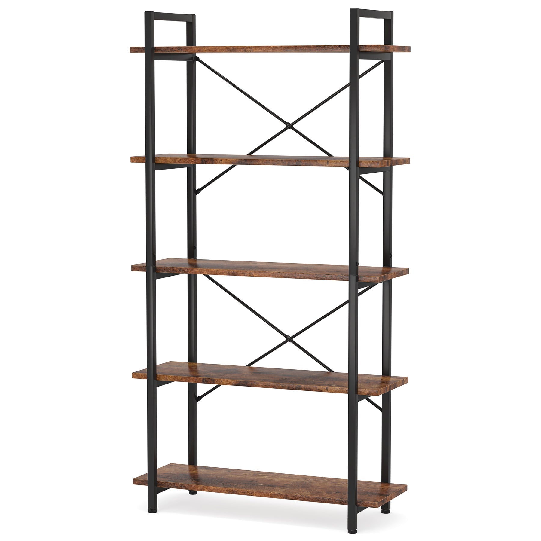 5-Tier Bookshelf, Industrial Etagere Bookcase Display Shelf Unit (in cm)