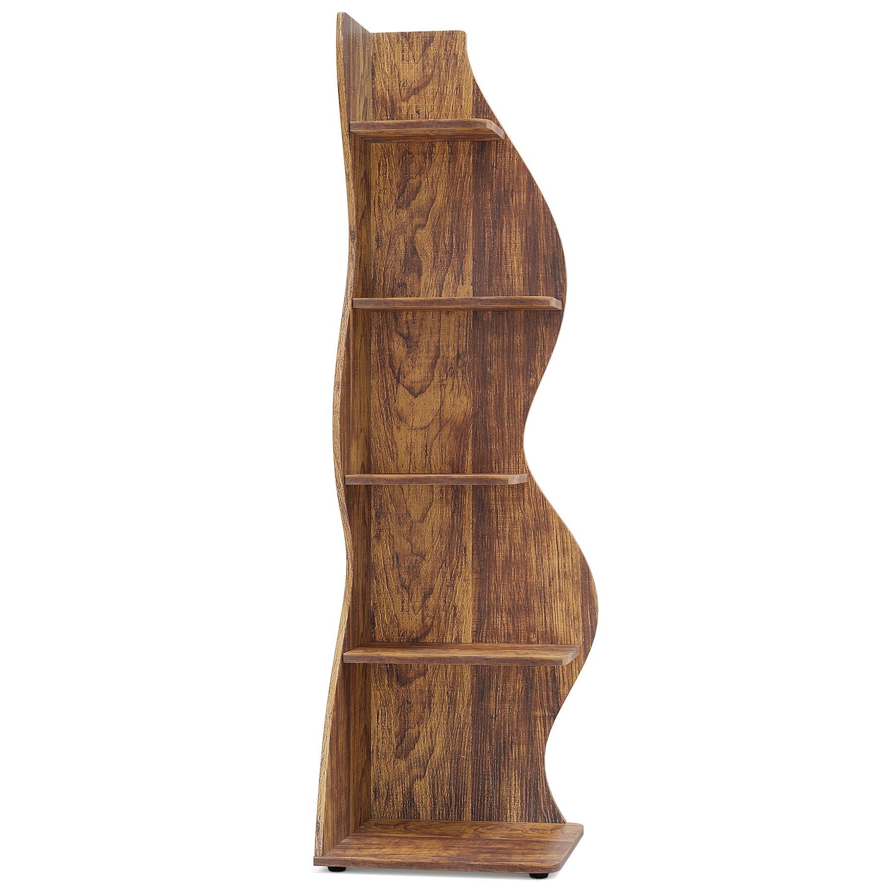 5-Tier Corner Shelf, Modern Wall Corner Bookshelf Bookcase (Converted to cm)