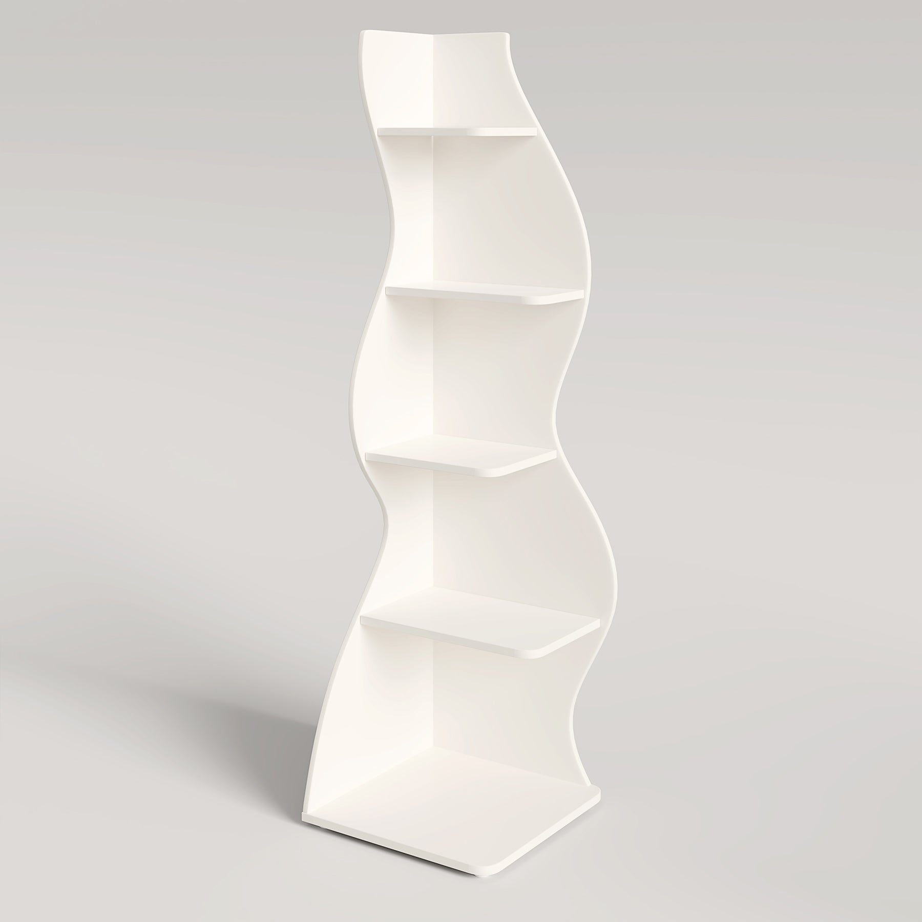 5-Tier Corner Shelf, Modern Wall Corner Bookshelf Bookcase (Converted to cm)