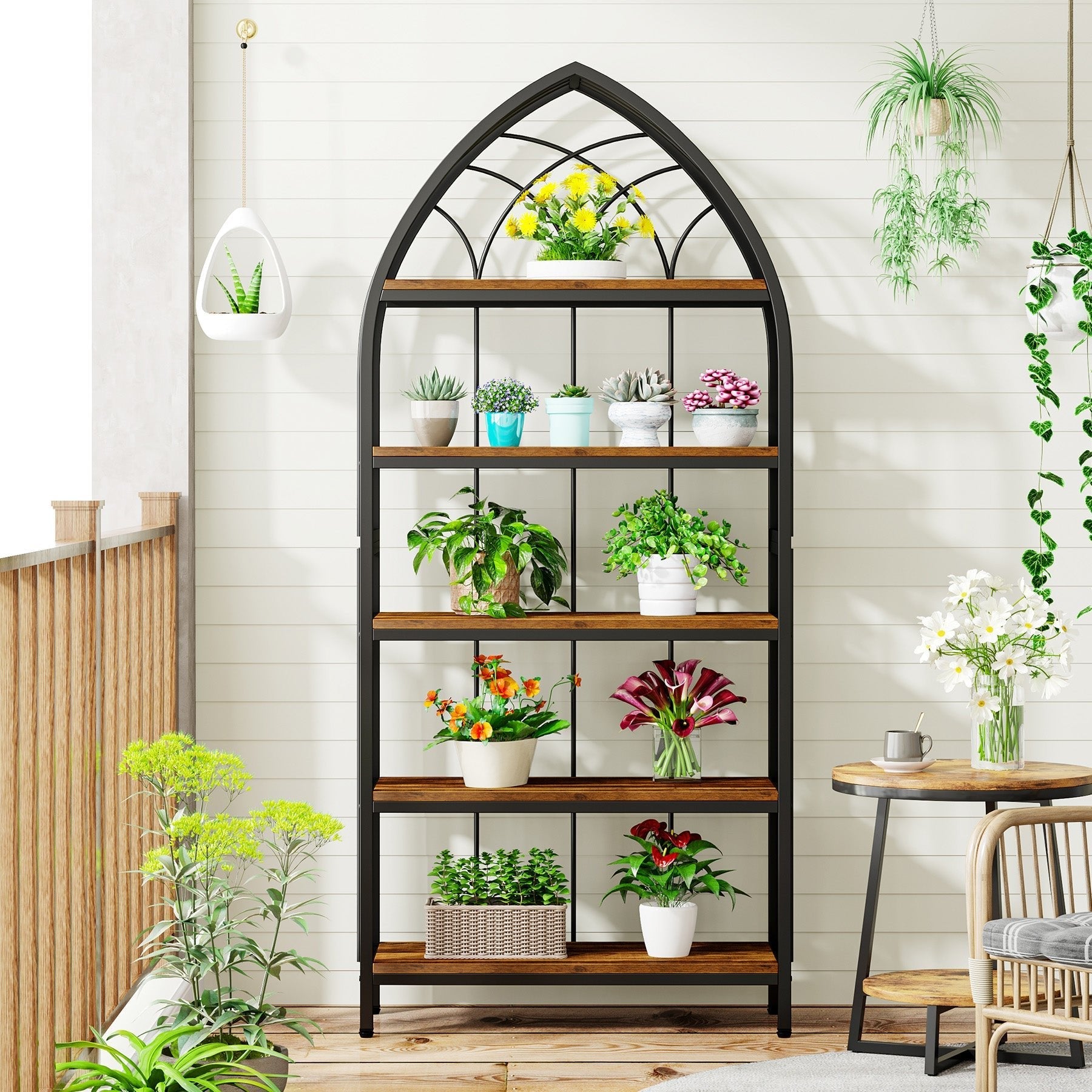 5-Tier Plant Stand, 190 cm Plant Shelf Flower Potted Stand Rack