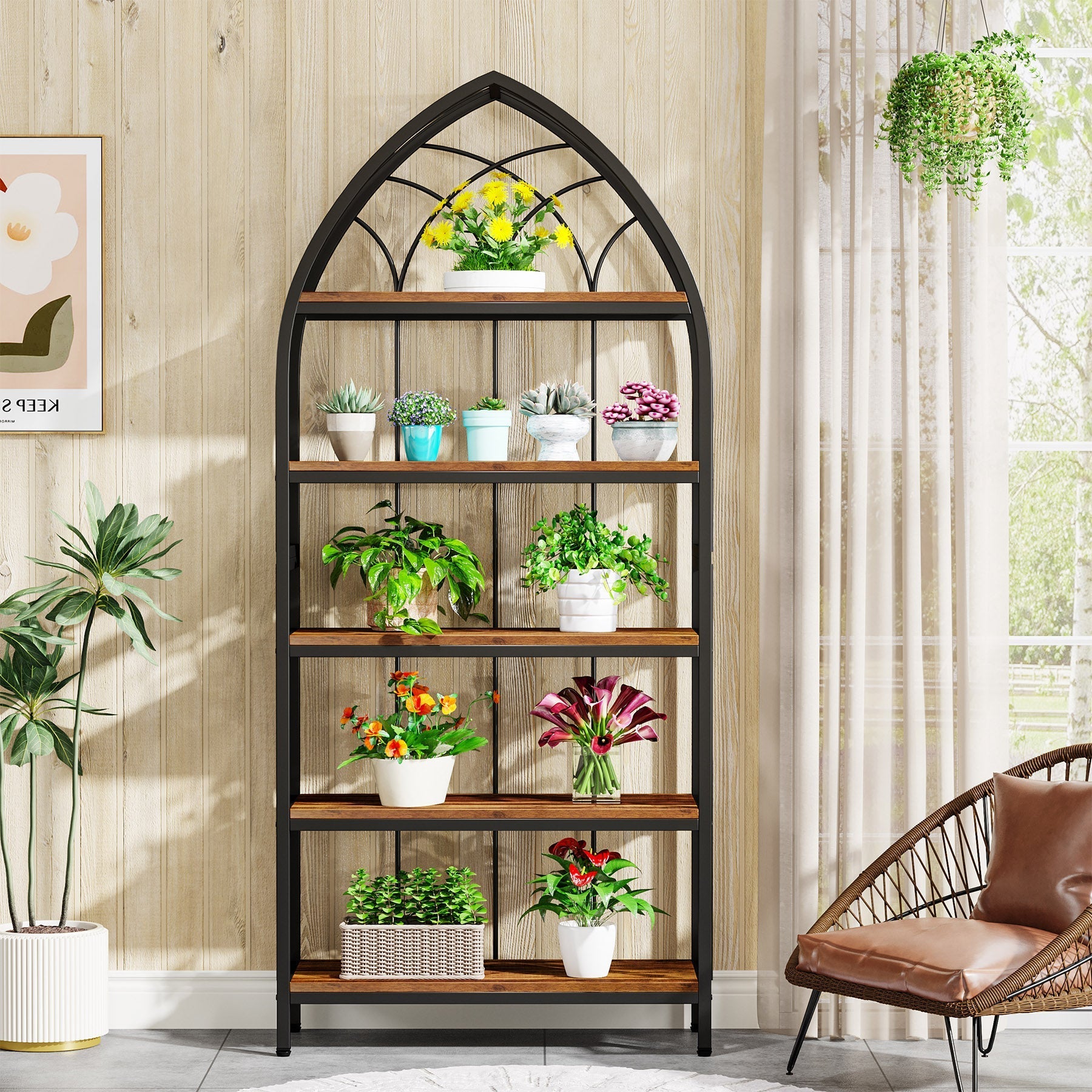 5-Tier Plant Stand, 190 cm Plant Shelf Flower Potted Stand Rack