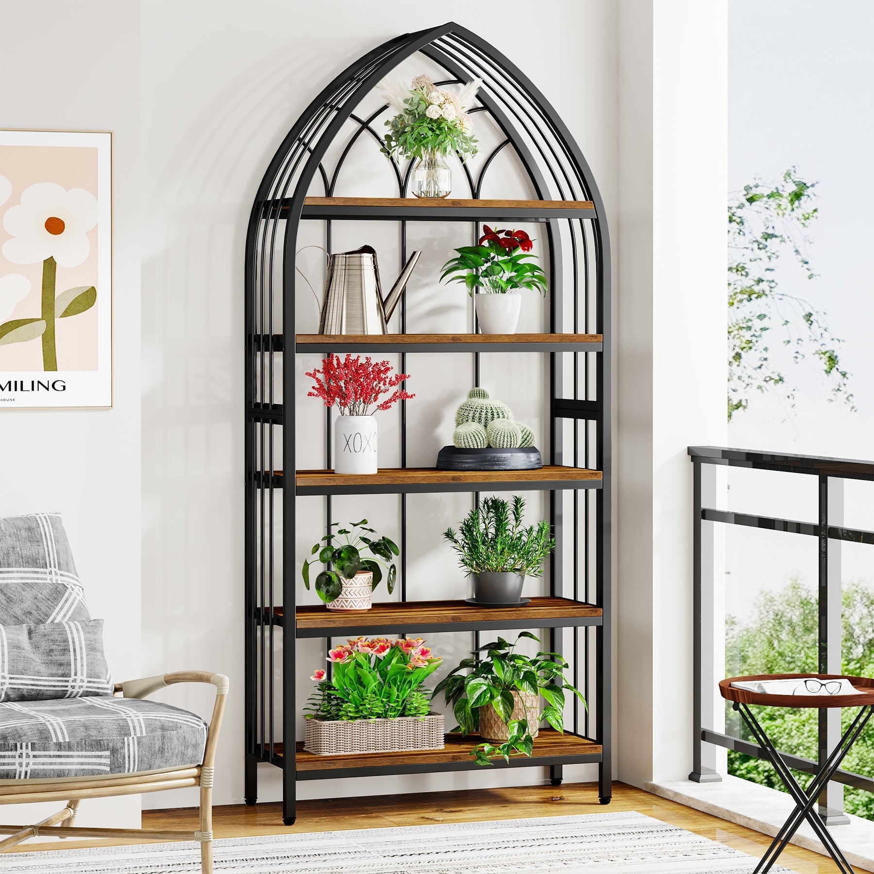 5-Tier Plant Stand, 190 cm Plant Shelf Flower Potted Stand Rack