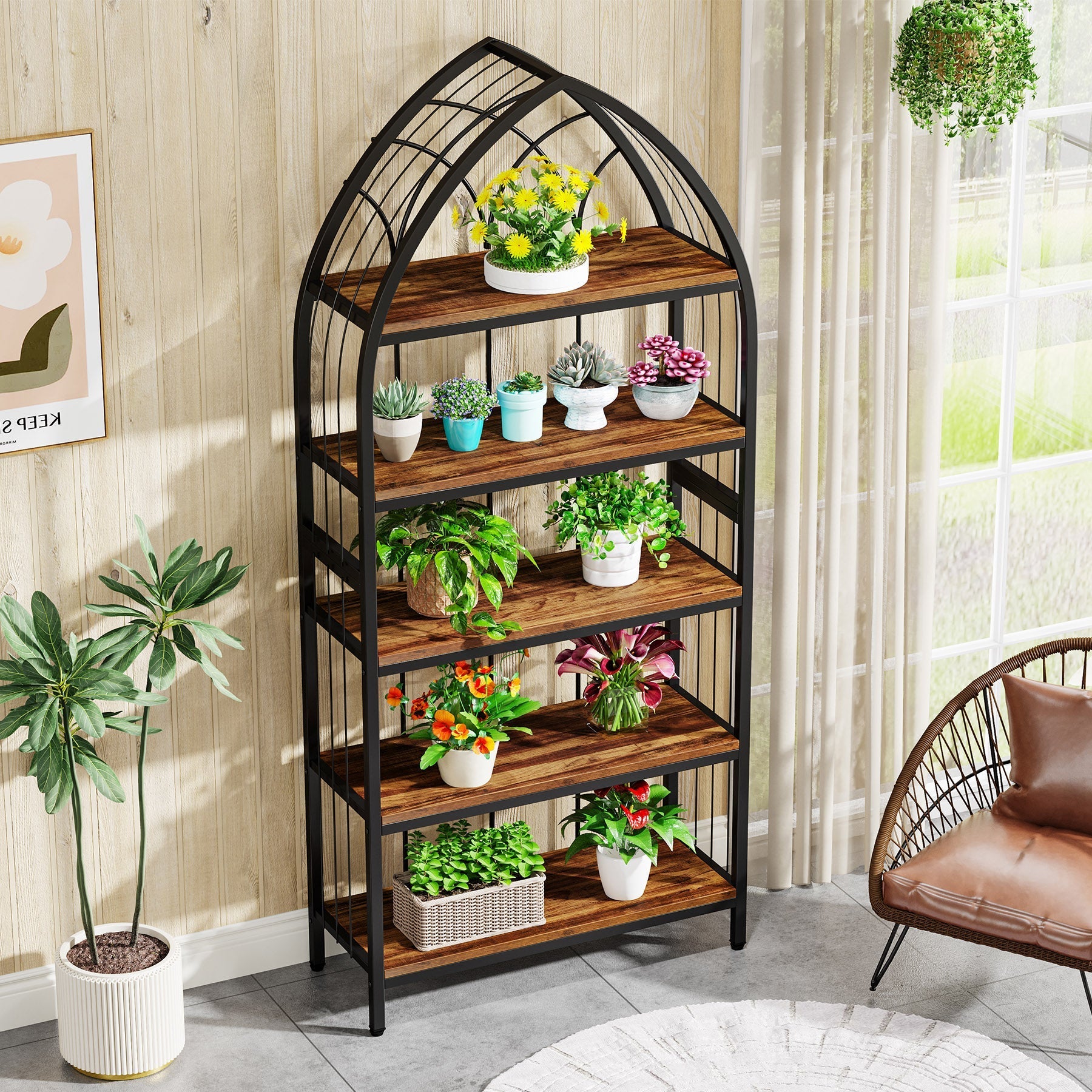 5-Tier Plant Stand, 190 cm Plant Shelf Flower Potted Stand Rack