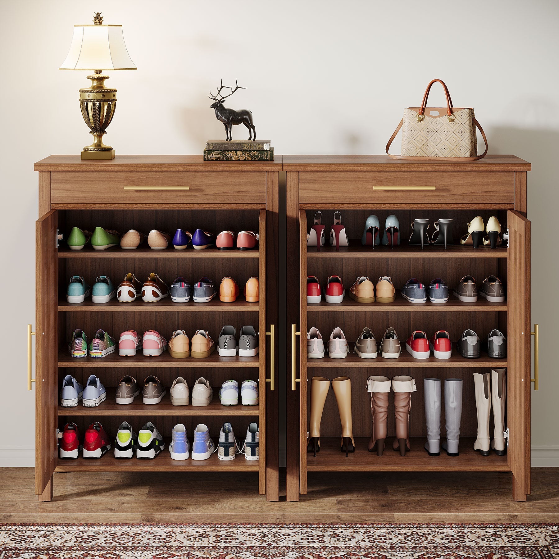 5-Tier Shoe Cabinet, Freestanding Shoe Rack Organizer with Adjustable Shelves (in cm)