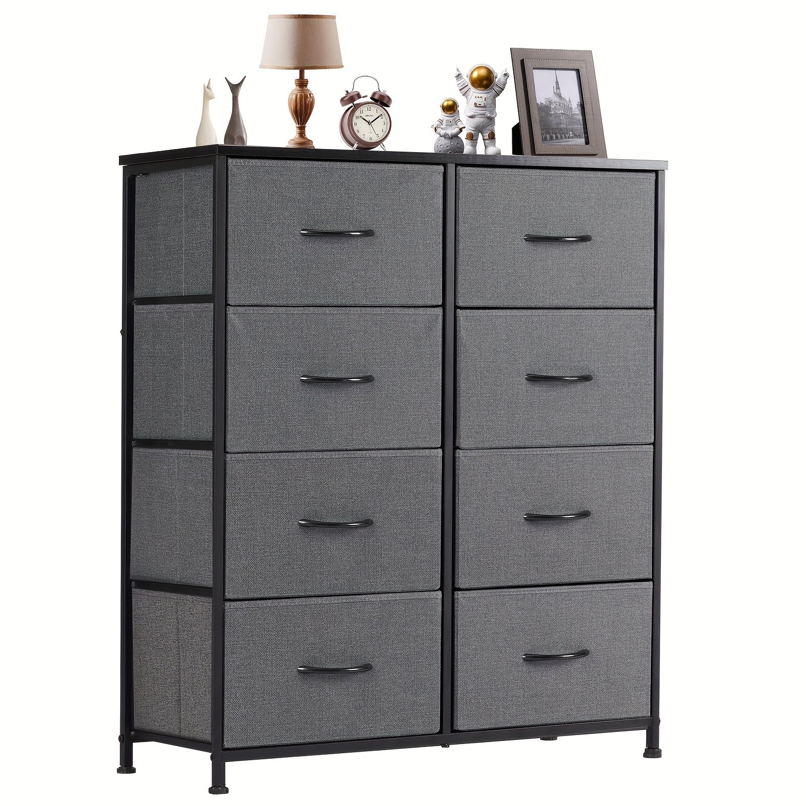 8 Drawers Dresser, Fabric Drawer Dresser, Storage Chest Organizer Units, Dresser & Chest of Drawers, Storage Tower with Fabric Bins, Drawer Cabinet, Metal Frame, Lightweight Furniture for Living Room, Bedroom, Bathroom