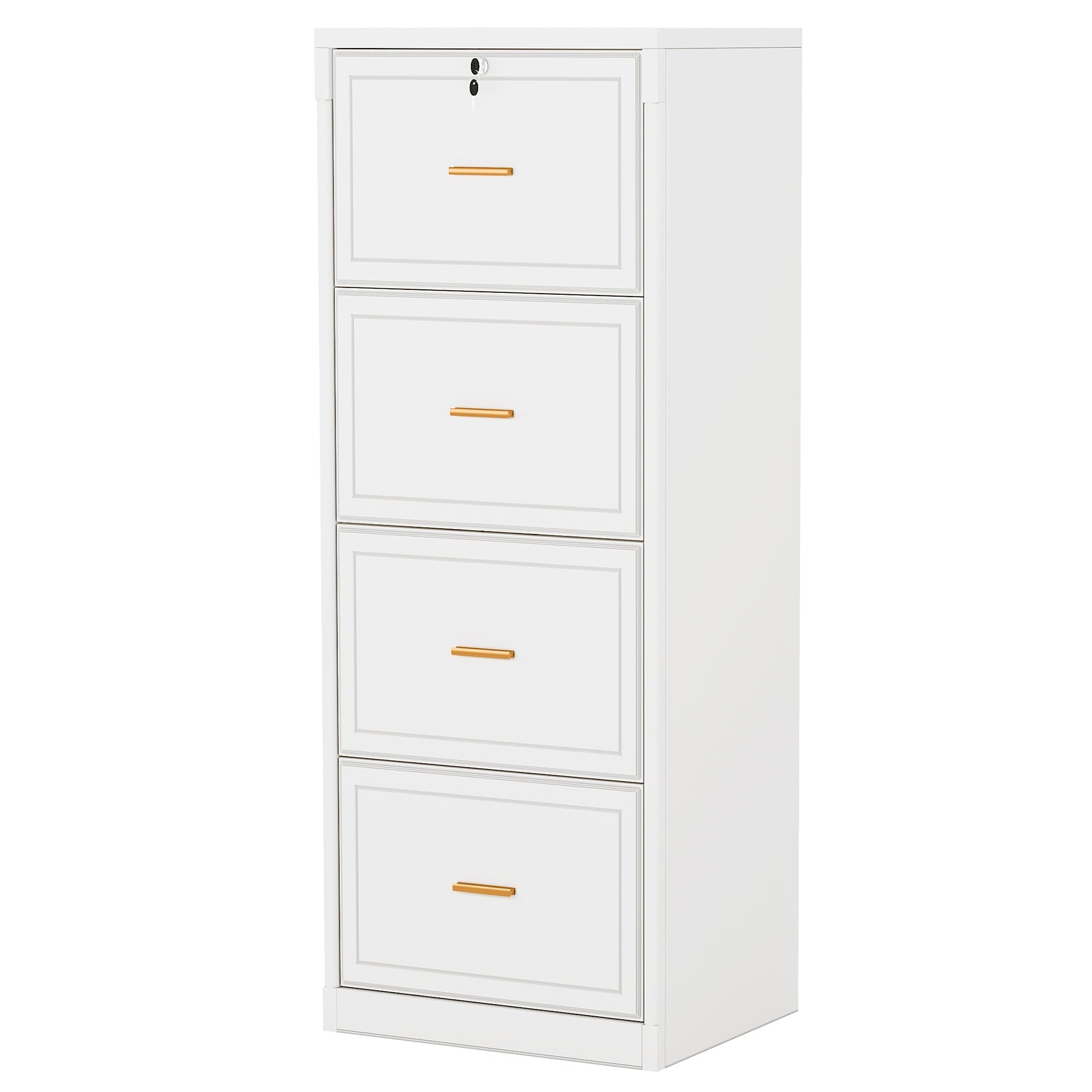 130 cm File Cabinet, Vertical Filing Cabinet with 4 Storage Drawers