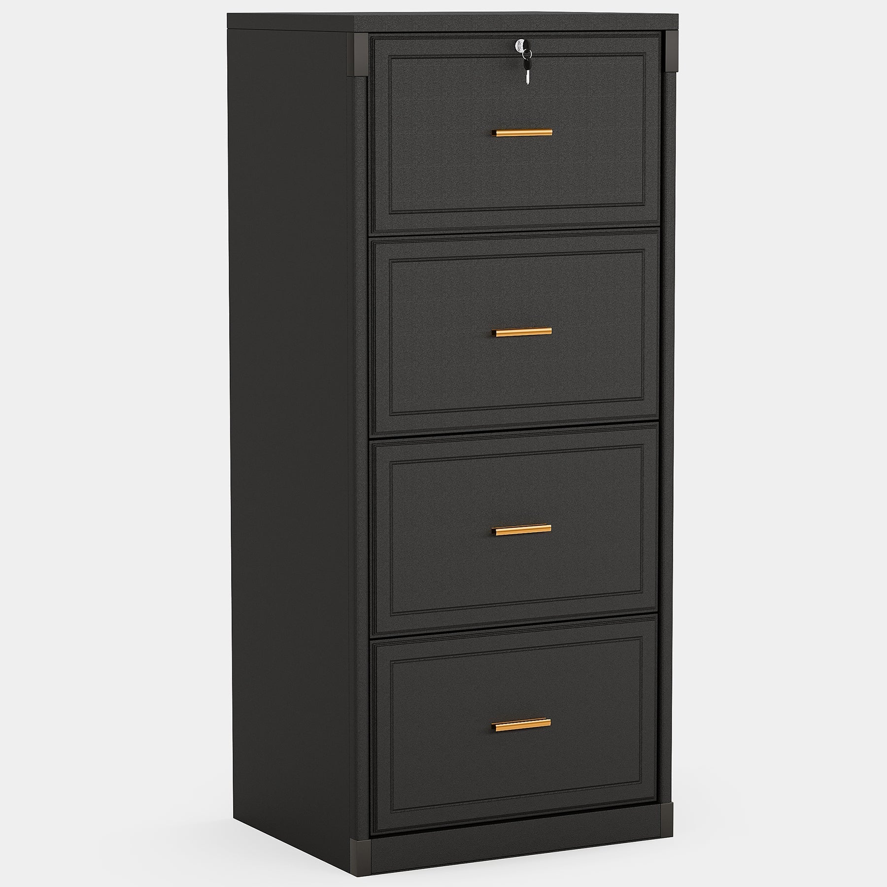 130 cm File Cabinet, Vertical Filing Cabinet with 4 Storage Drawers