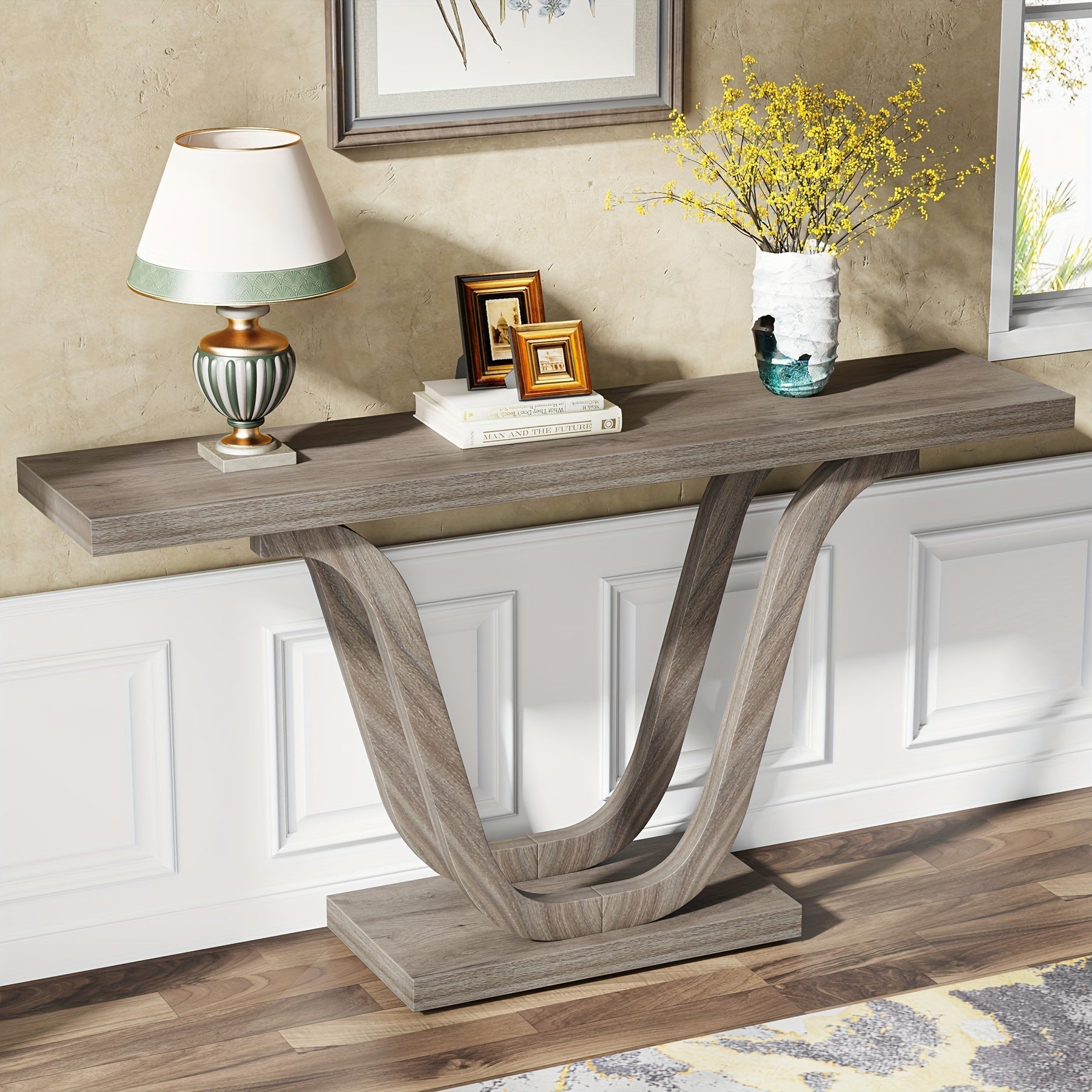 Farmhouse Console Table, 140 cm Sofa Table Entryway Table, Narrow Hallway Tables Foyer Tables for Entryway