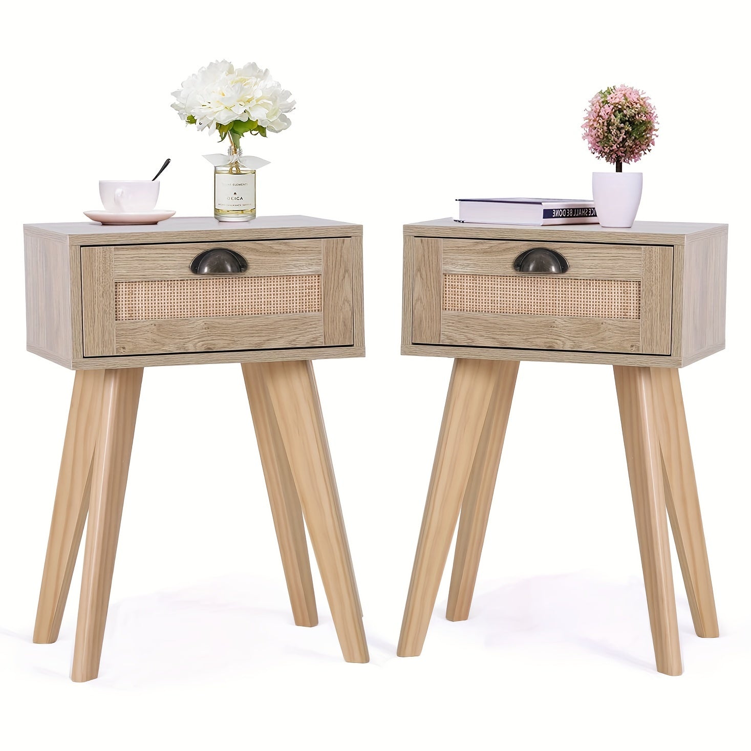 Rattan Dresser - Rattan Nightstand Boho Cabinet Small Dresser 3 Drawer Dresser/Side Table/Bedside Table, Rattan Cabinet