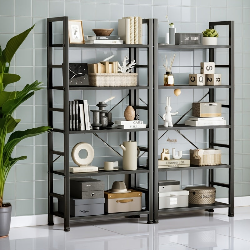 5 Tier Bookshelf, Classic Modern Bookshelf, Bookshelf, Living Room Home Office Kitchen Storage Room Storage Racks, Shelves