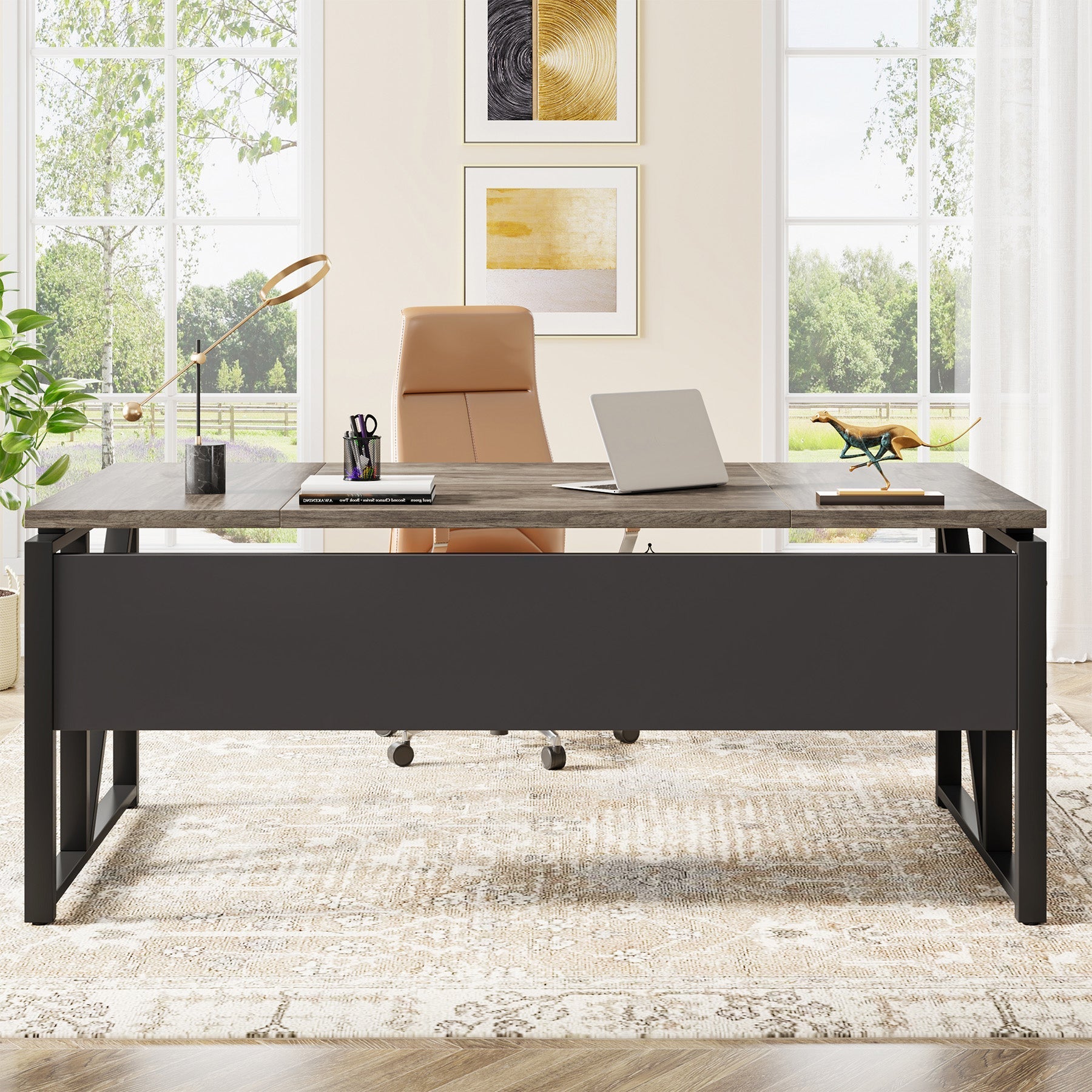 140 cm / 160 cm Computer Desk Writing Table with Bottom Storage Shelf