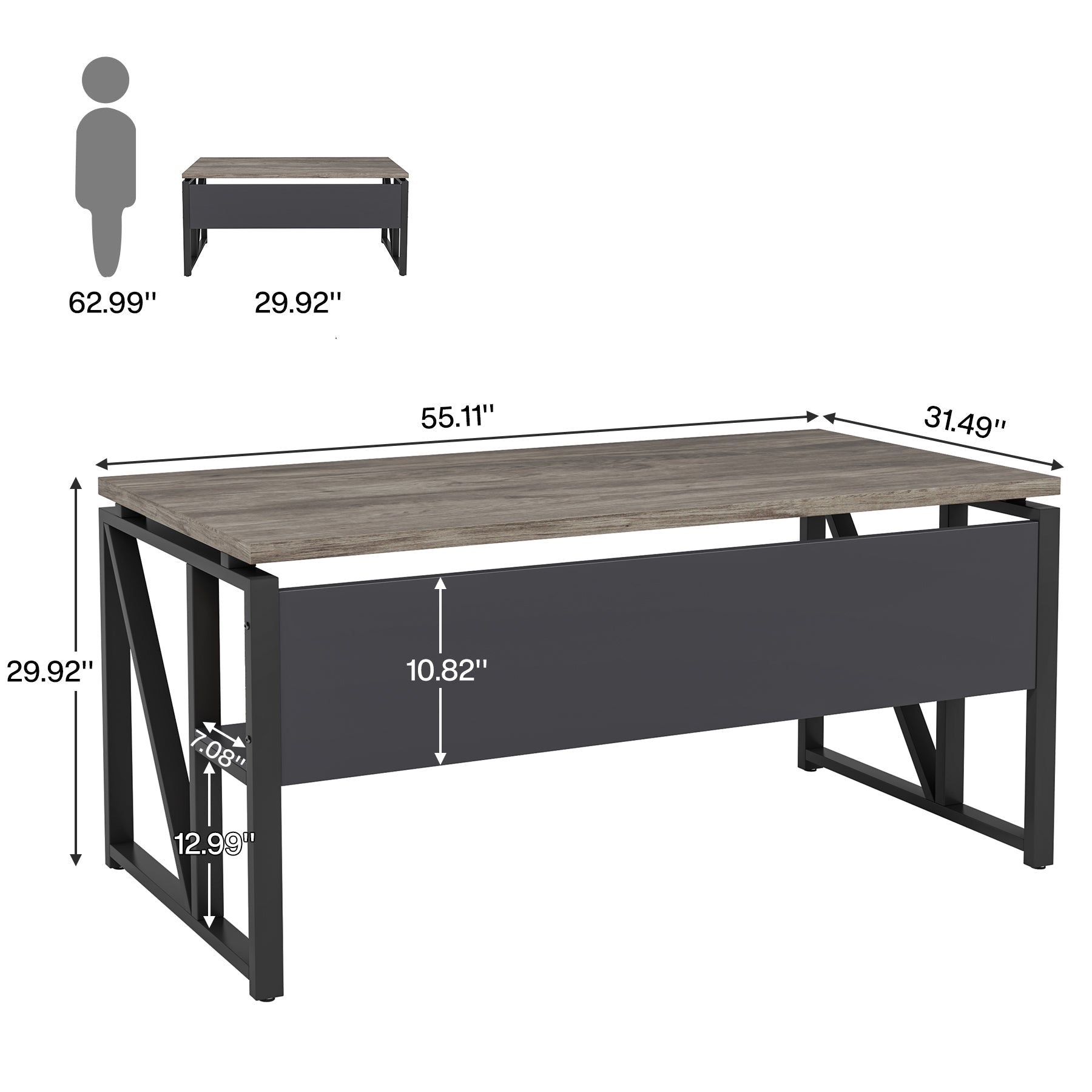 140 cm / 160 cm Computer Desk Writing Table with Bottom Storage Shelf