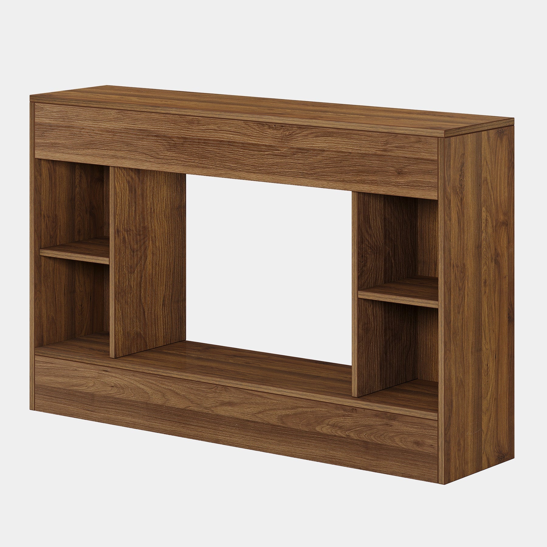 140 cm Console Table, Wood Sofa Table Hallway Table with Storage Cubes