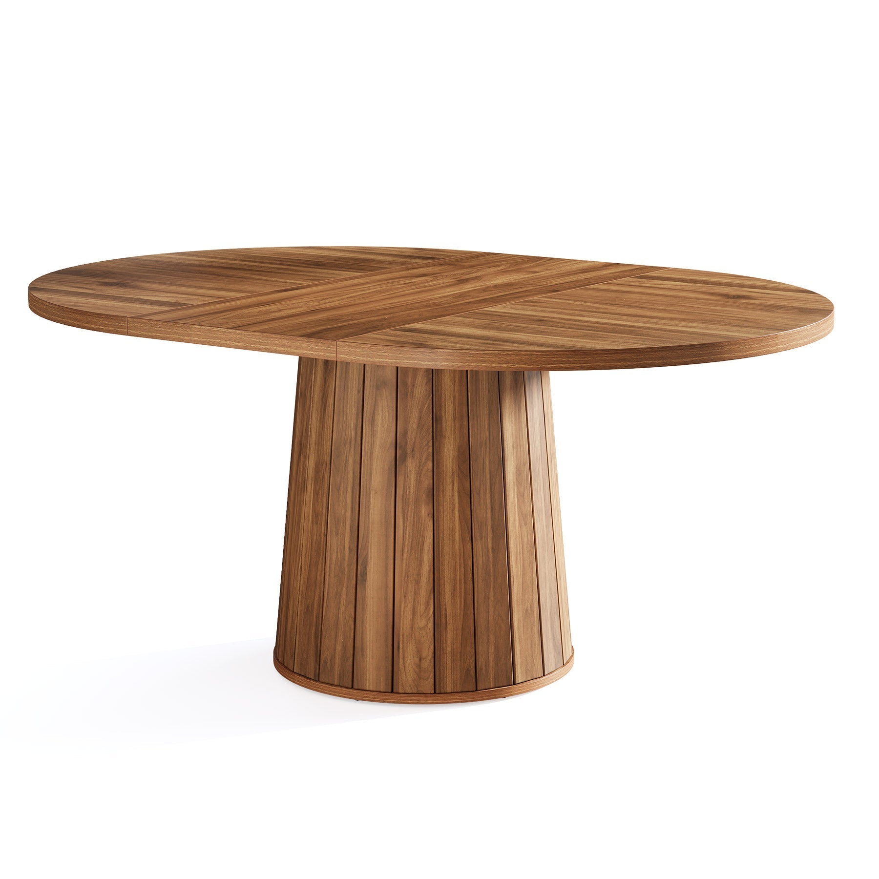 140 cm Dining Table, Wood Oval Kitchen Dinner Table