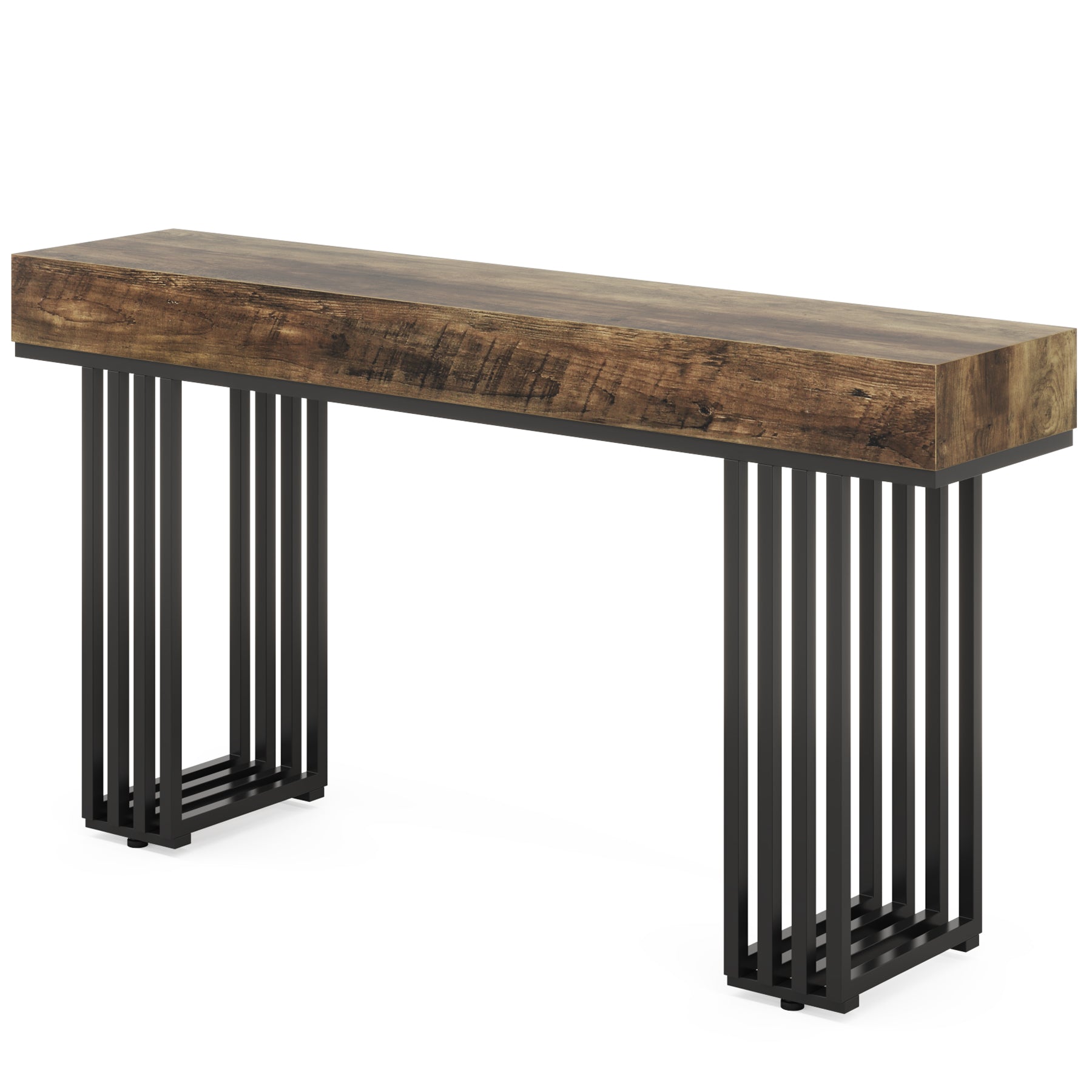 140 cm Console Table, Modern Entryway Table with Metal Legs