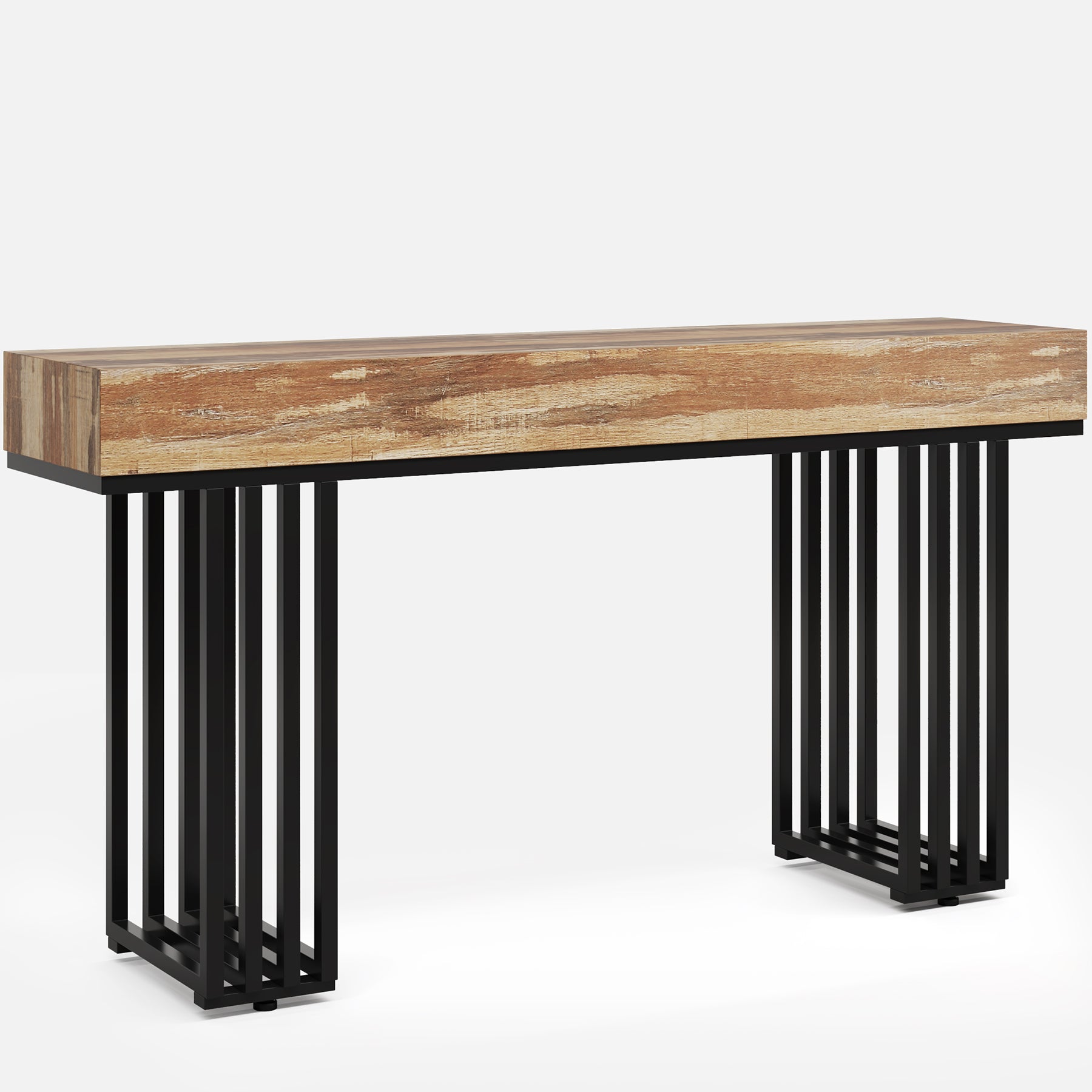 140 cm Console Table, Modern Entryway Table with Metal Legs