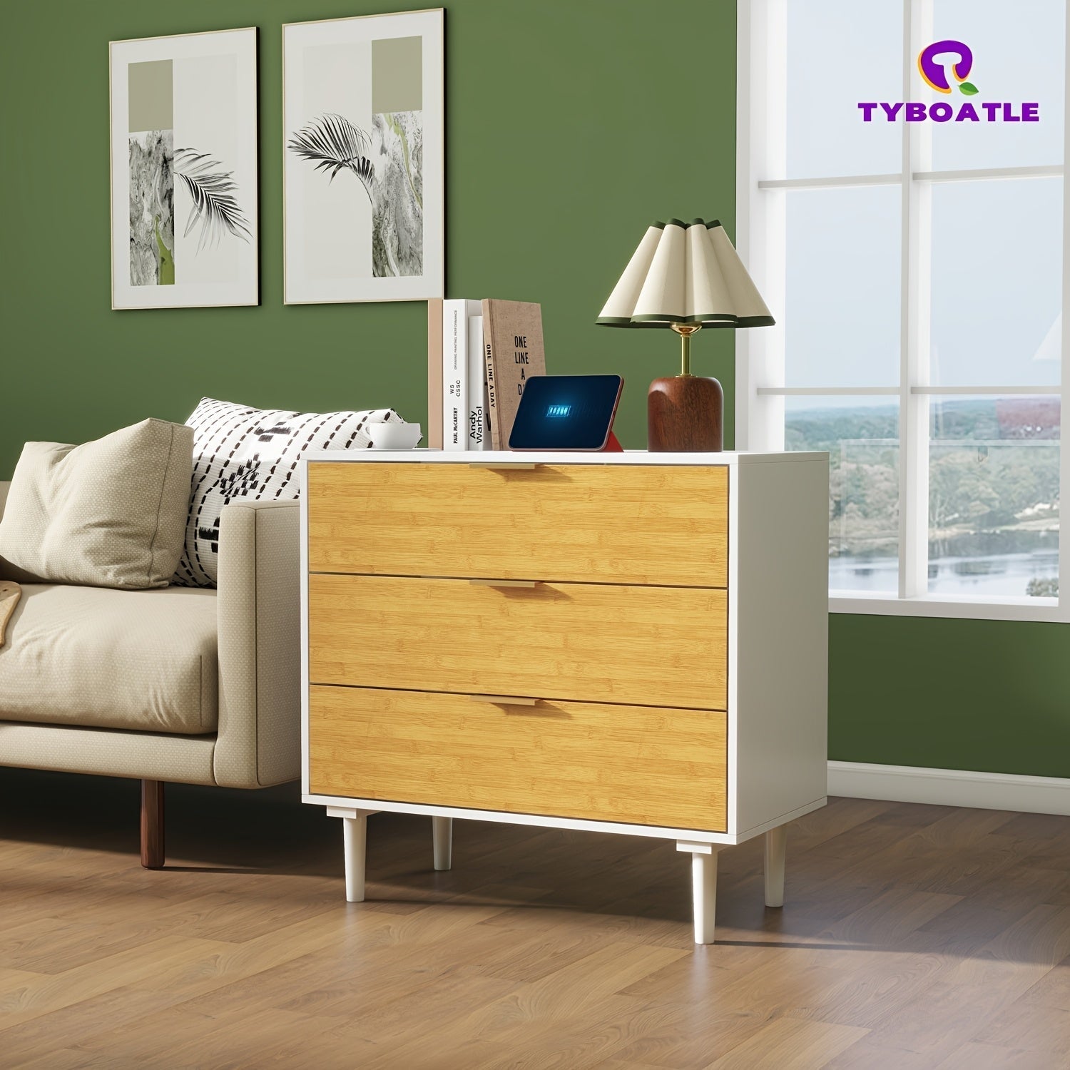 3 Drawer Dresser For Bedroom, Modern Chest With Deep Drawers