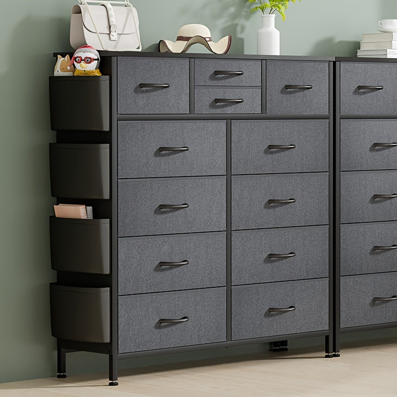 12 Drawer Dresser - Fabric Storage Tower, Organizer Unit For Bedroom, Living Room, Hallway, Closets - Sturdy Steel Frame, Wooden Top & Easy Pull Fabric Bins