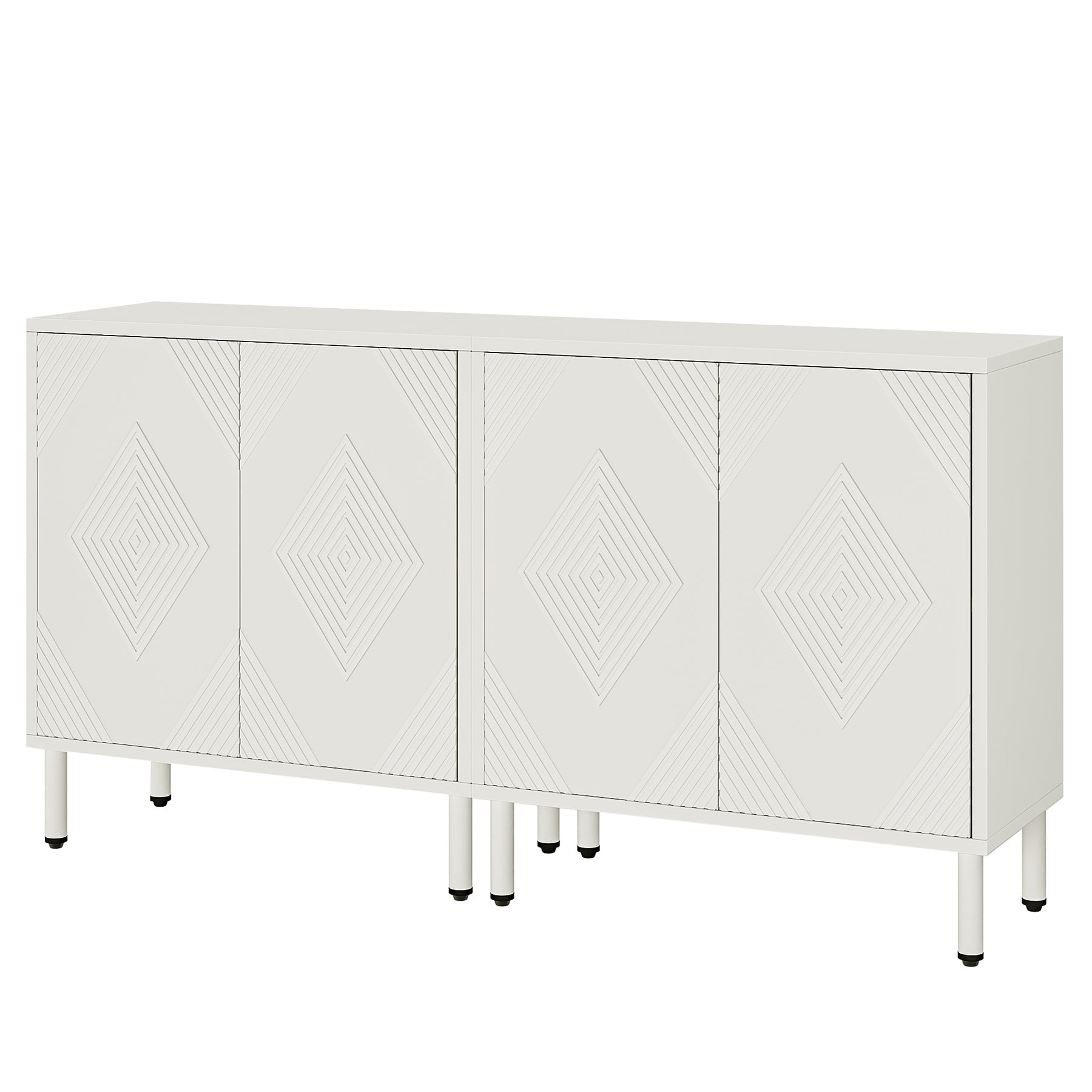 145 cm Sideboard Buffet, Storage Buffet Cabinet with Adjustable Shelves