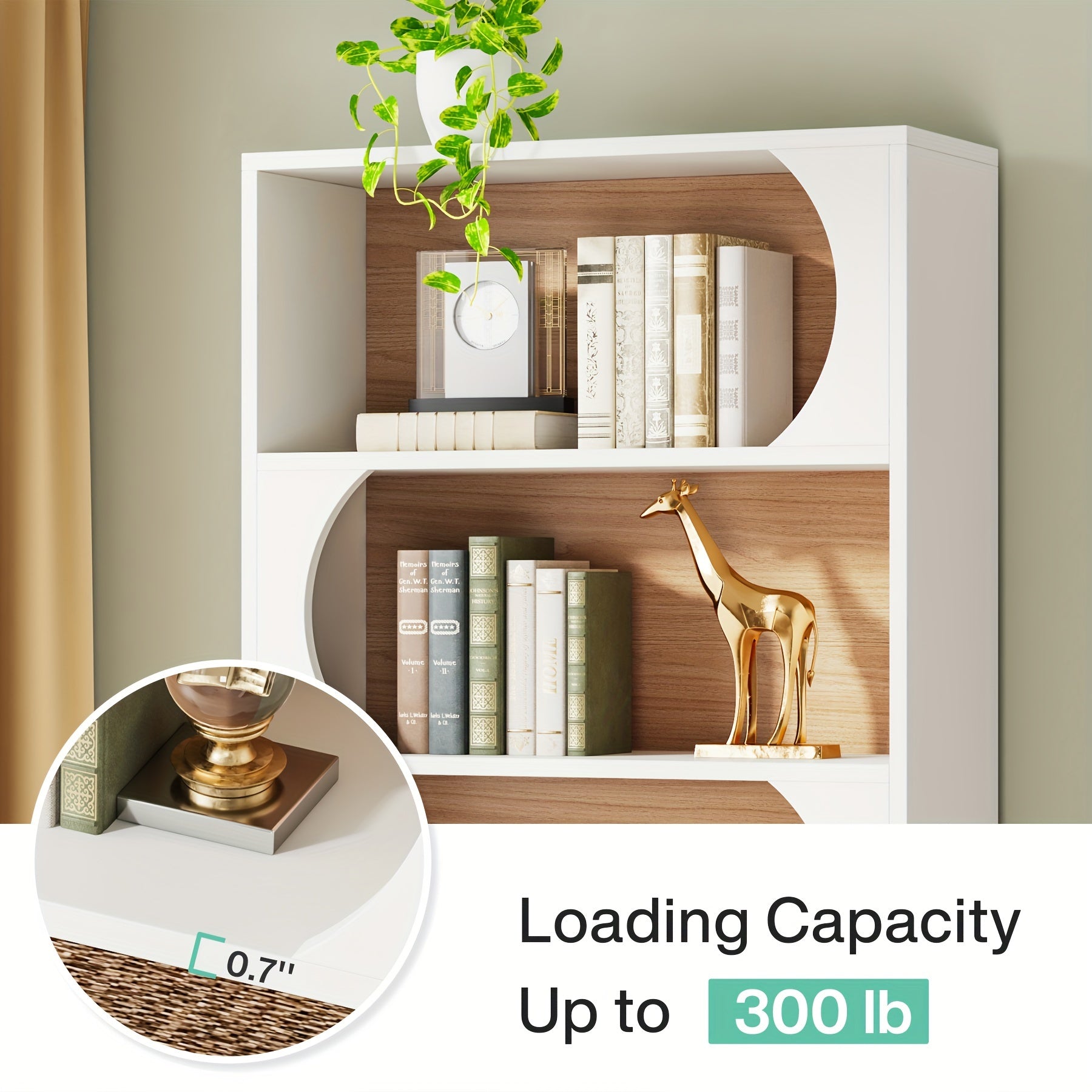 180cm Tall Modern Bookcase, 5-Tier Large Open Bookcases, Freestanding Bookshelf With Storage Shelves, Wood Display Shelving Unit For Living Room, Home Office