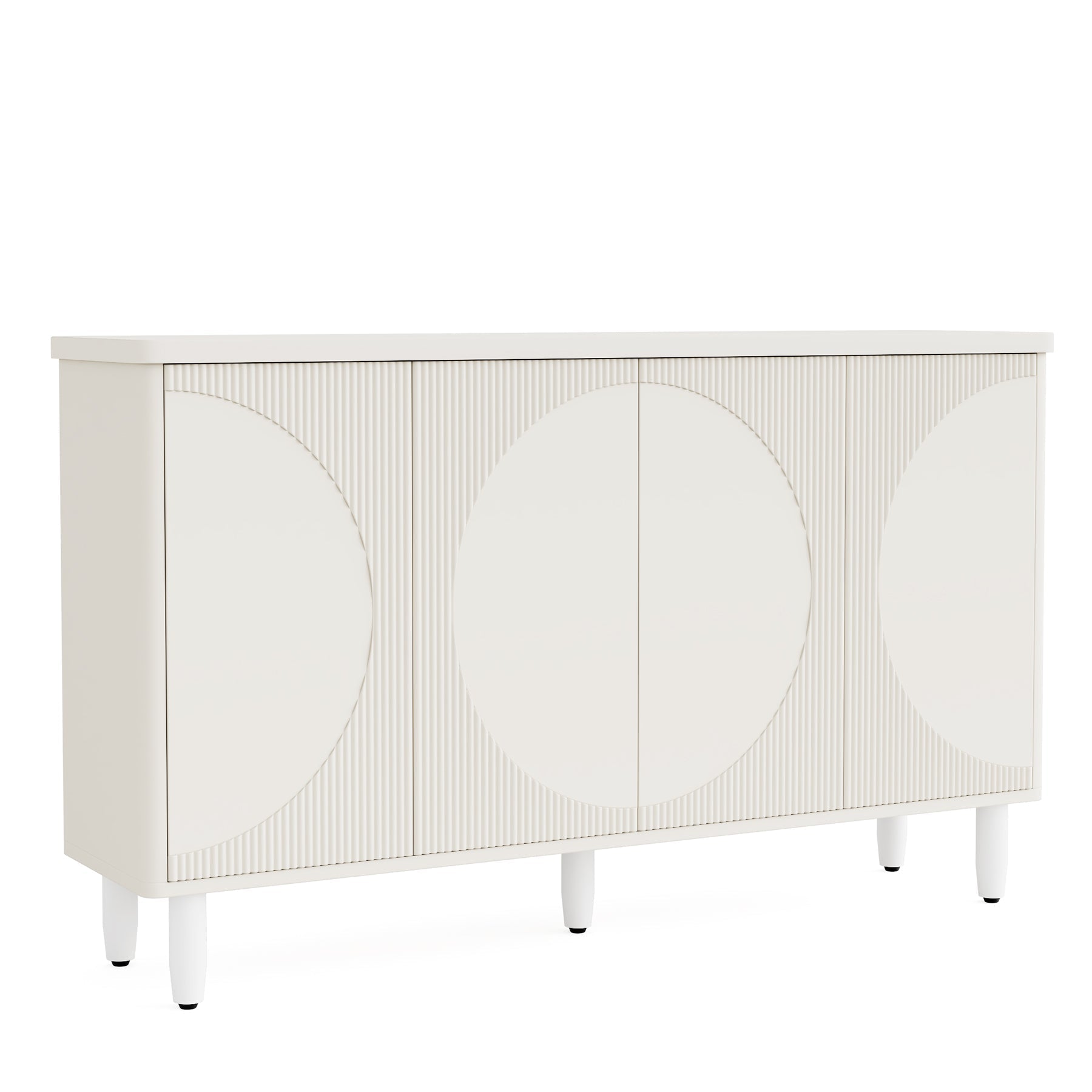 150.8 cm Sideboard Buffet, White Credenza Storage Cabinet with Doors