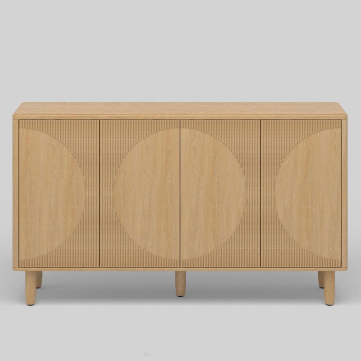 150.8 cm Sideboard Buffet, White Credenza Storage Cabinet with Doors