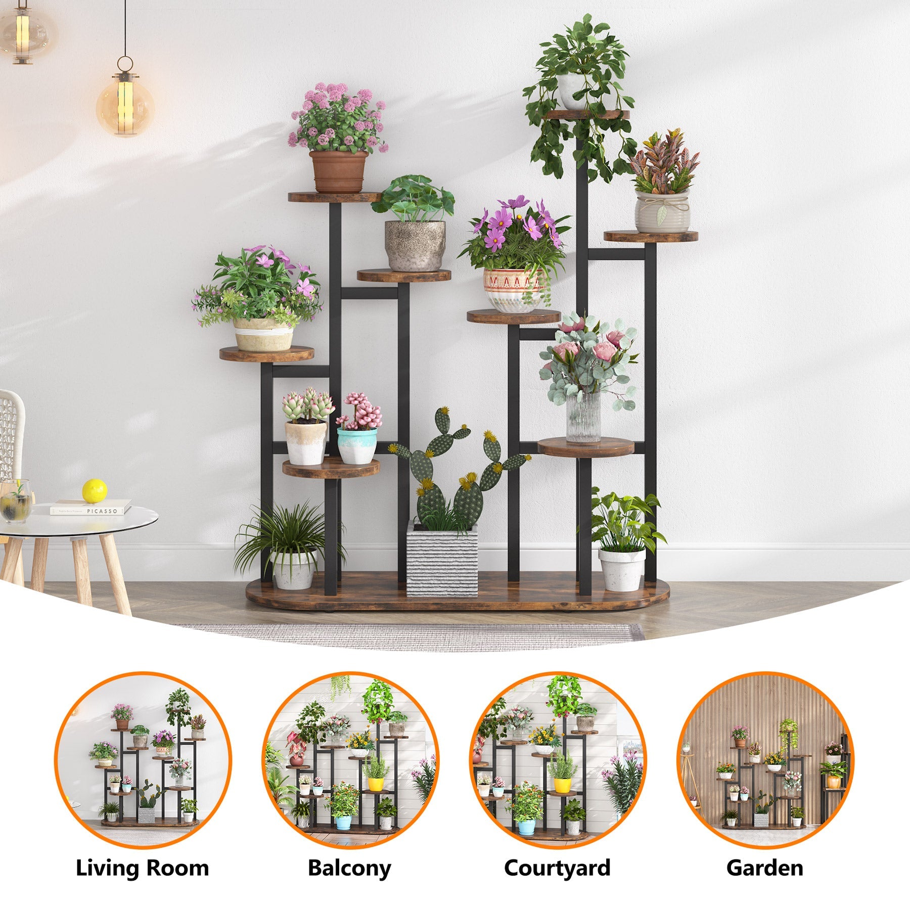 Multi-Tiered Plant Stand, 28 cm Potted Plant Shelf Flower Stands