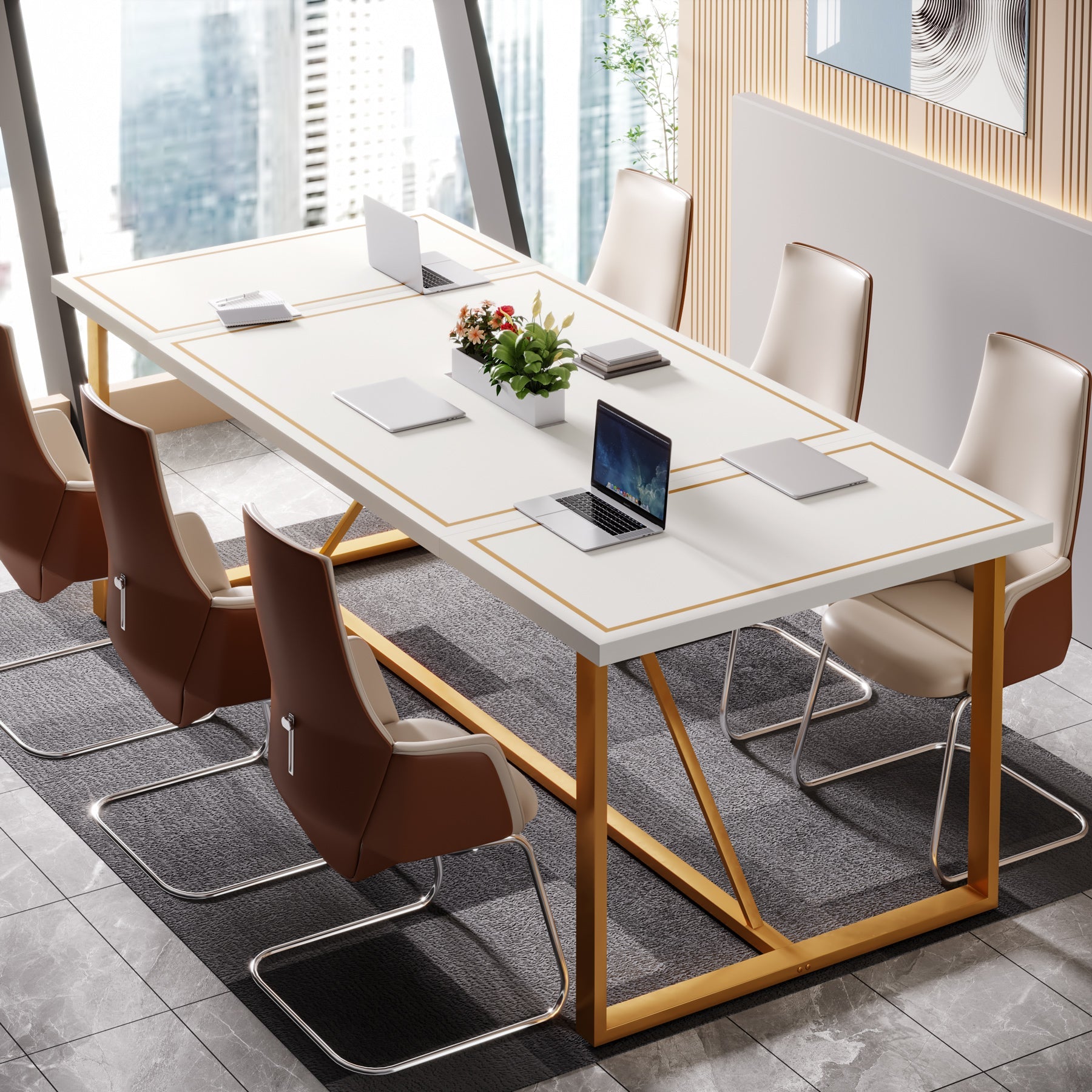 183 cm Conference Table, 180 cm Modern Large Executive Computer Desk