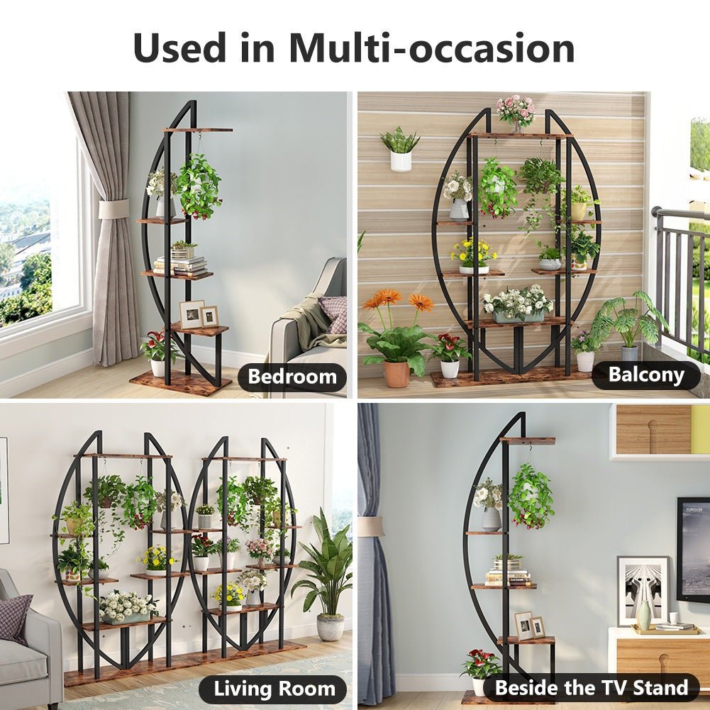 5-Tier Plant Stand Pack of 2, Multi-Layer Bonsai Flower Rack (in cm)