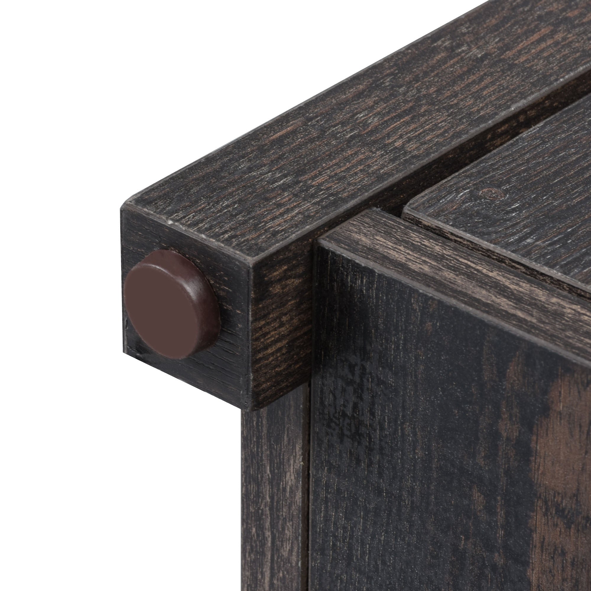 Rustic Farmhouse End Table with Hidden Storage and USB Charging Ports - Durable MDF, Flip-Top Design for Bedroom & Living Room Decor