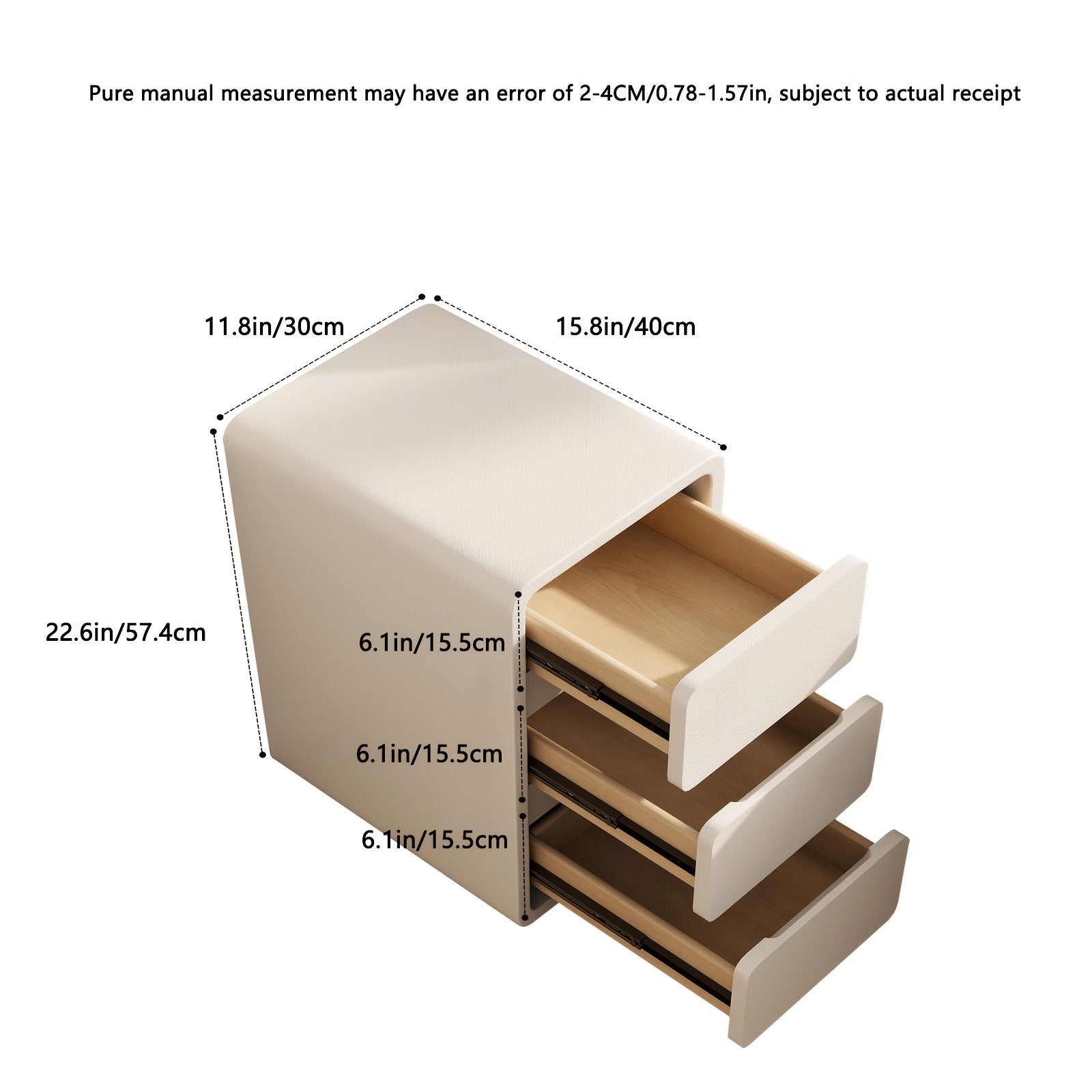 Furniture For Home Narrow Nightstand With Drawers - Solid Wood Nightstand With Leather Surface, Small White Bedside Table For Bedroom Furniture