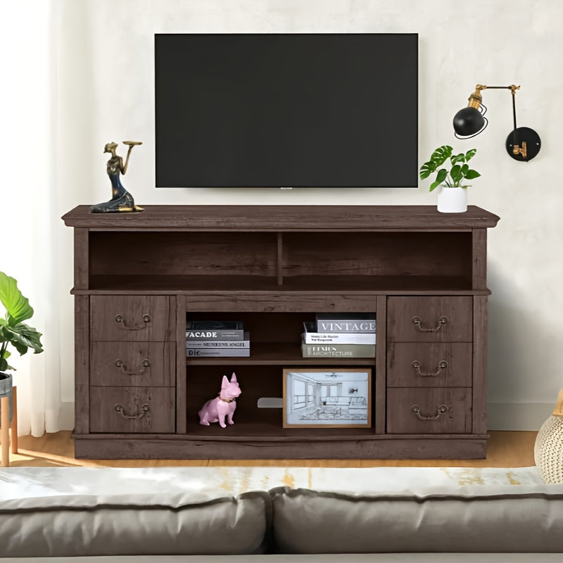 Farmhouse TV Stand For 152cm TV, Entertainment Center With Storage, Modern Media TV Console TV Stands For Living Room Bedroom (Coffee)