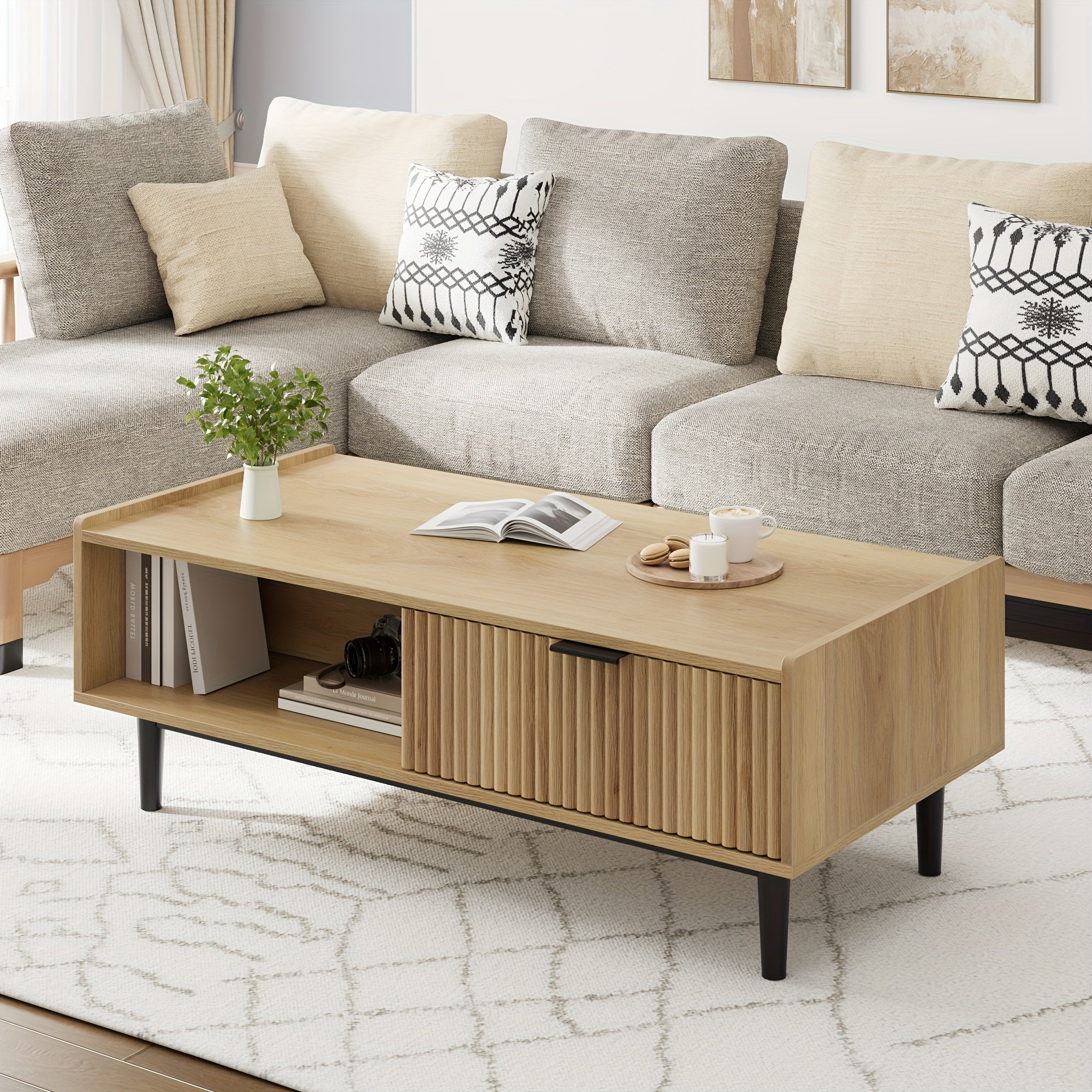 Wavy Coffee Table In Wood Color