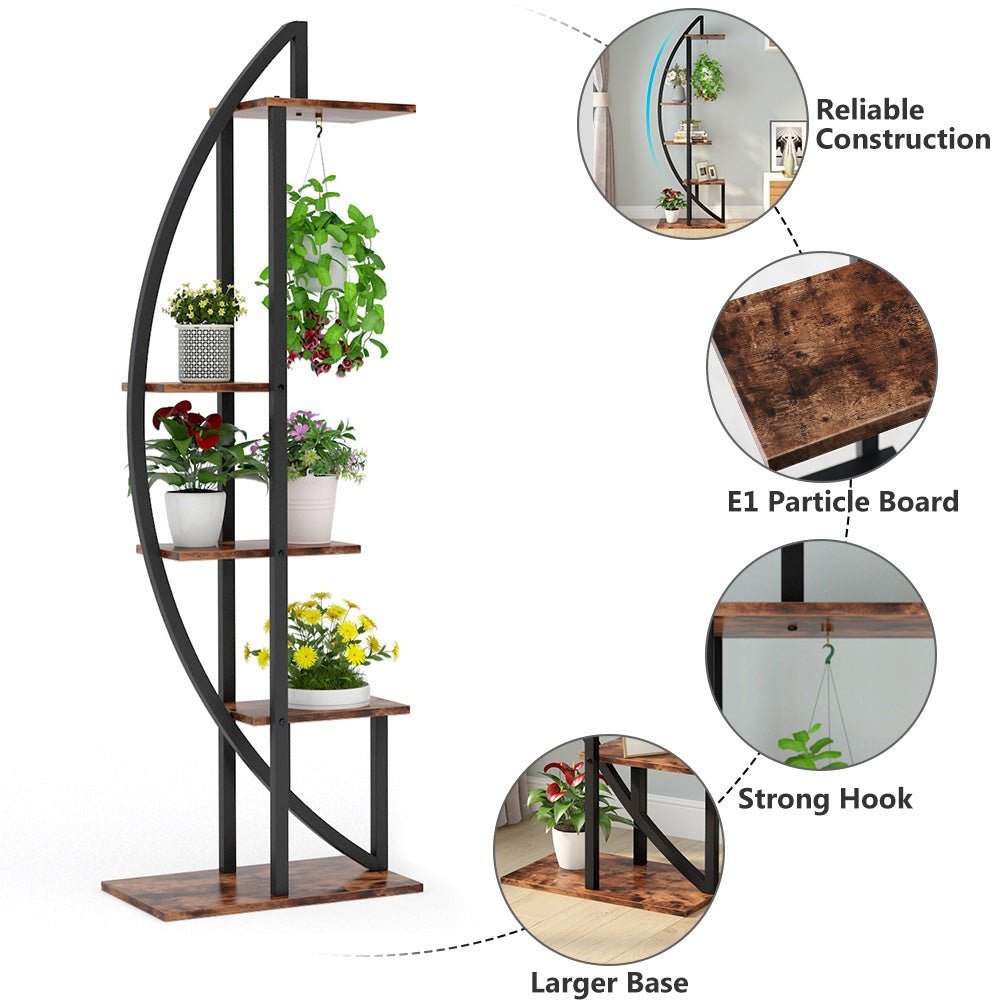 5-Tier Plant Stand Pack of 2, Multi-Layer Bonsai Flower Rack (in cm)