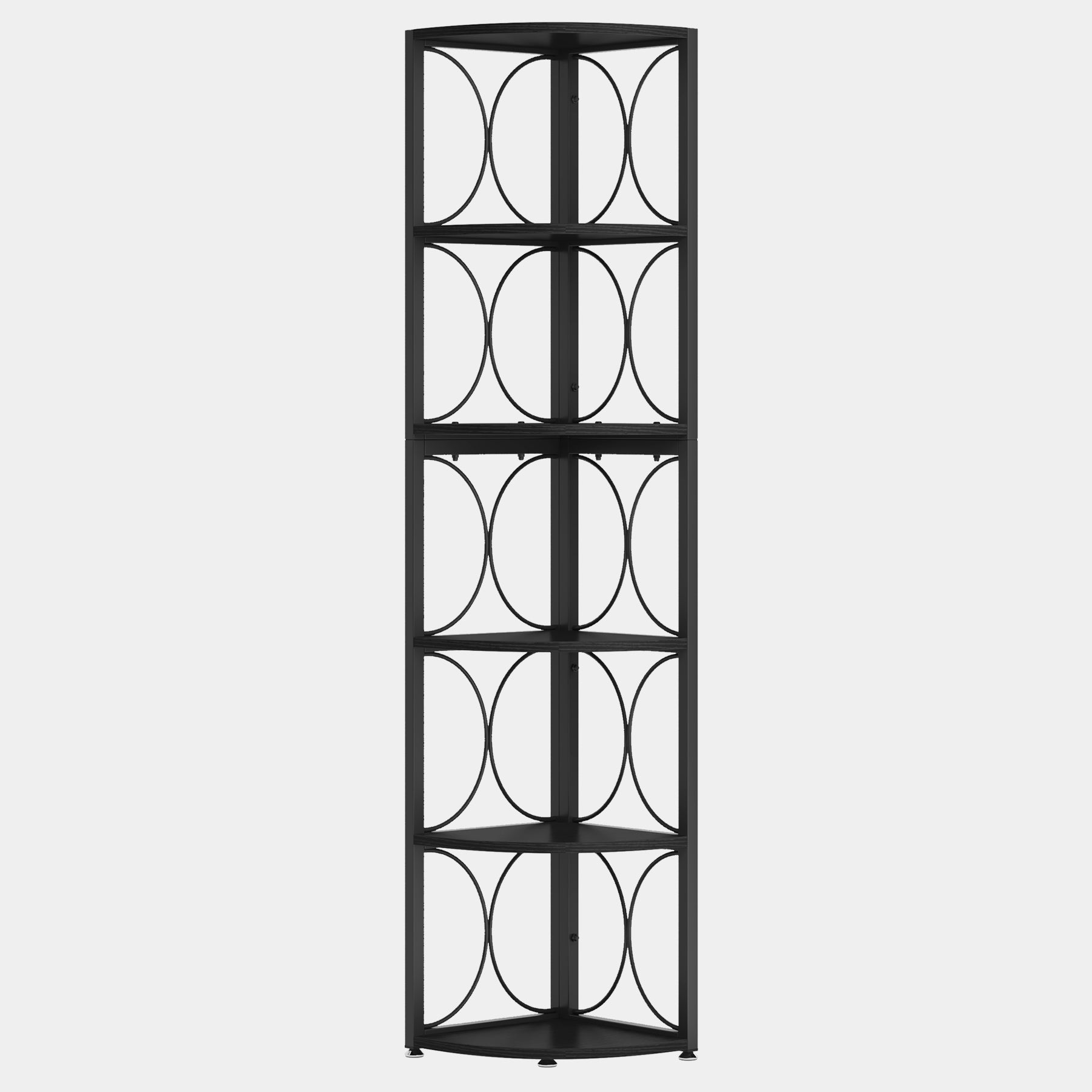 6-Tier Corner Shelf, 170 cm Corner Bookshelf Shelving Unit