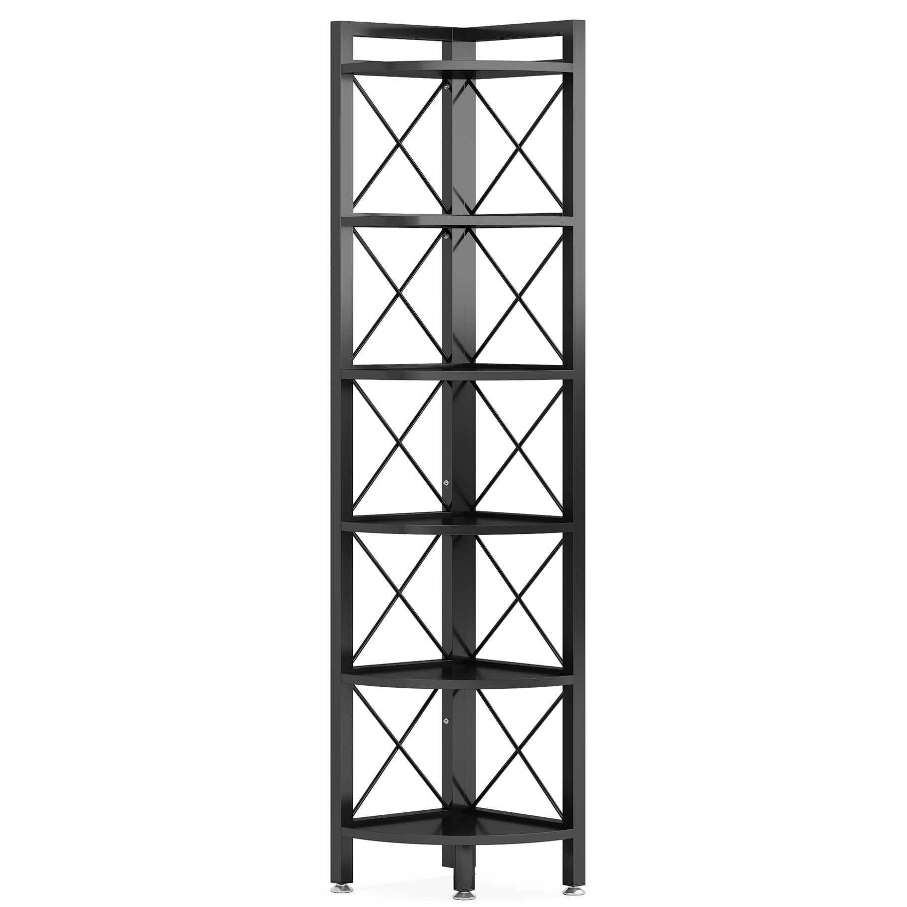 6-Tier Corner Shelf Small Bookshelf Storage Rack for Small Space (15 cm)