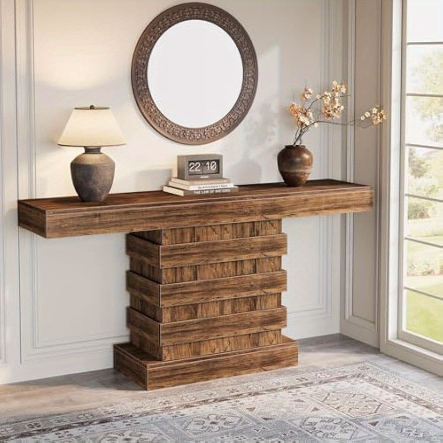 160 cm Long Console Table, Unique Farmhouse Narrow Entryway Table, Wooden Entrance Hallway Foyer Accent Table, Sofa Table for Living Room