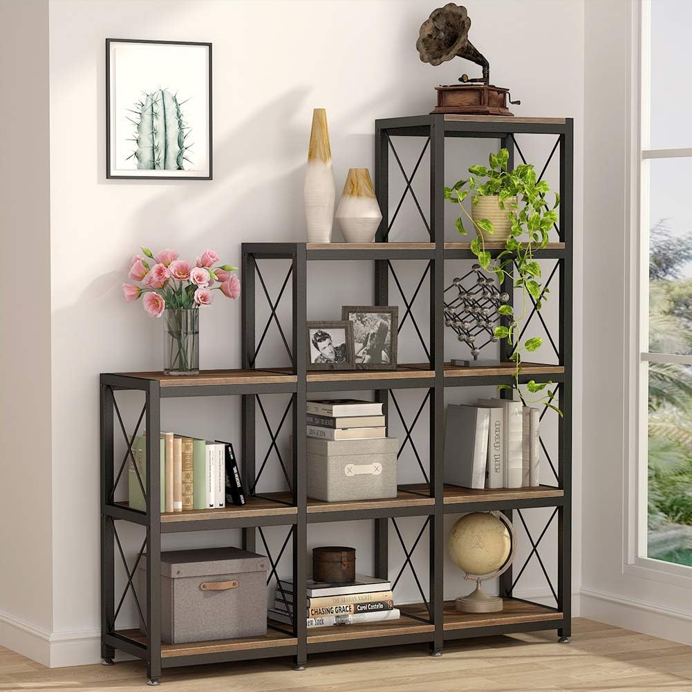 Ladder Bookshelf, 30.5 cm Shelves Industrial Etagere Bookcase