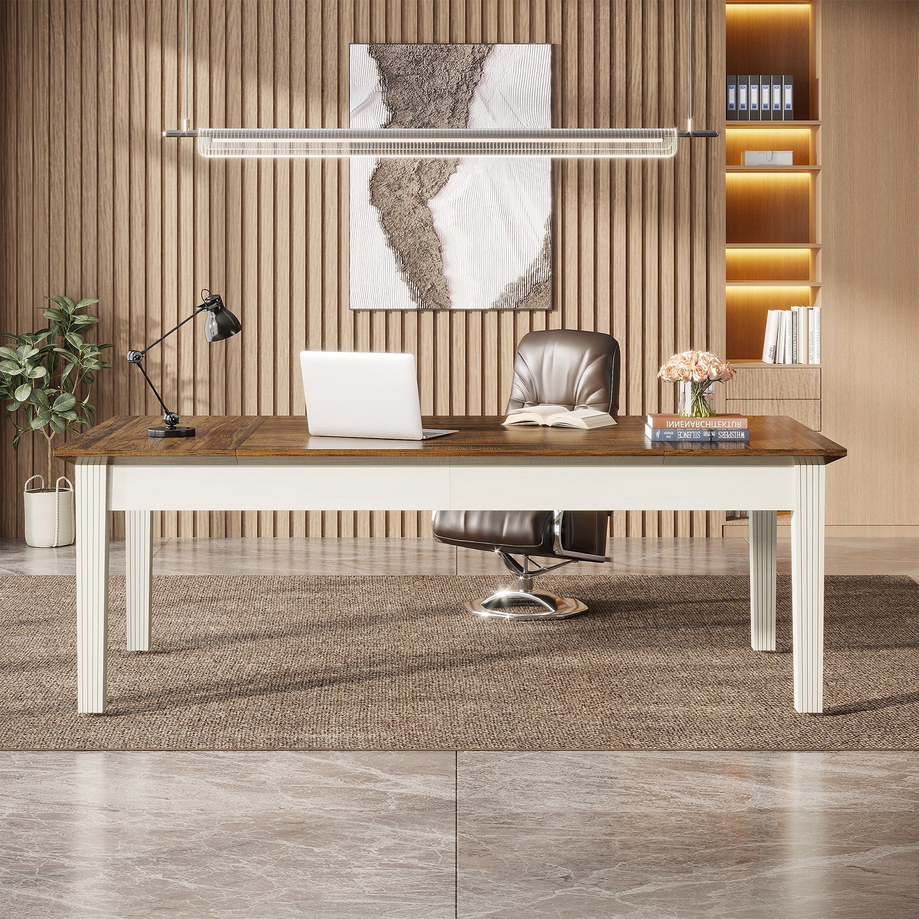 157.5 cm Executive Desk, Large Modern Computer Desk Office Writing Table