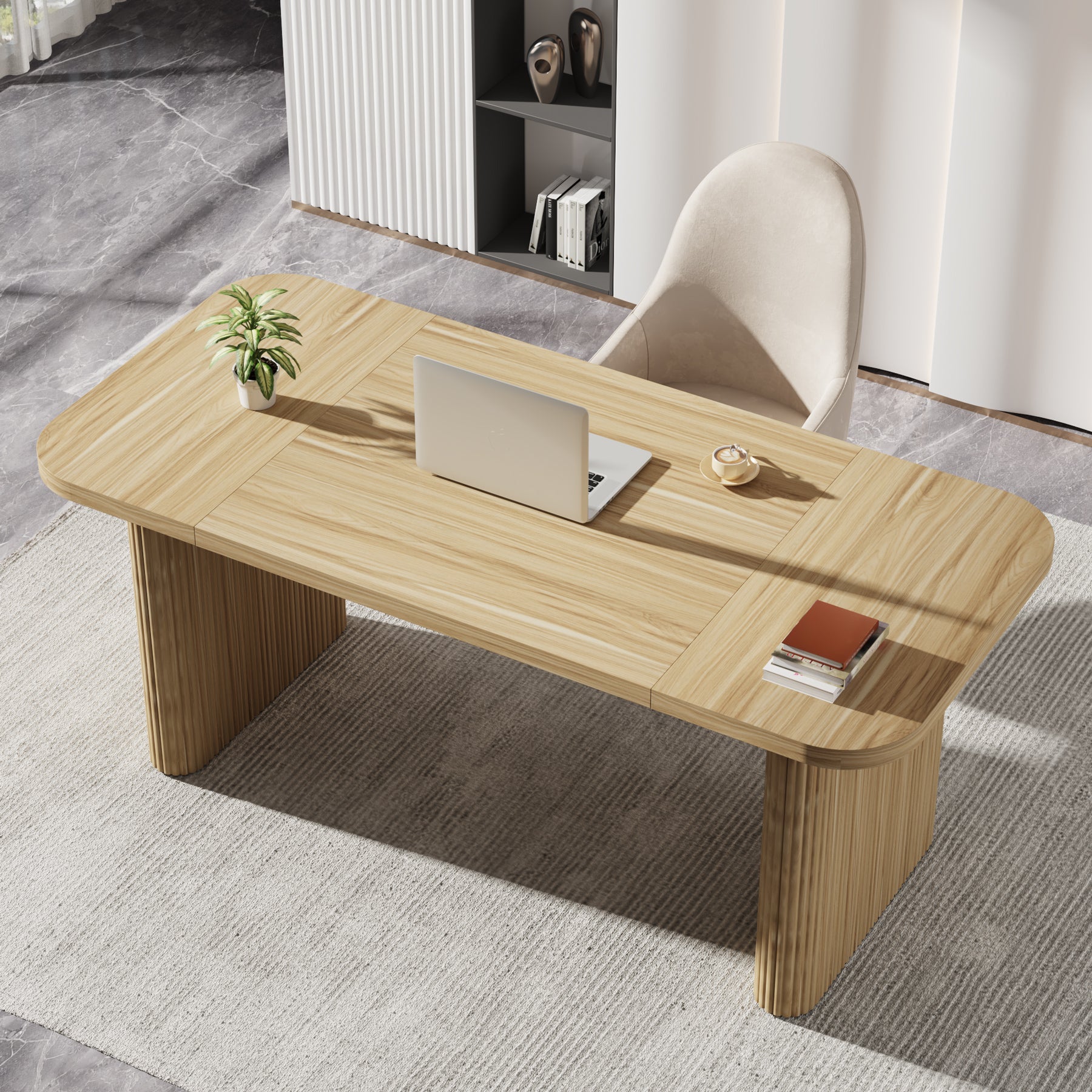 158.0 cm Wood Executive Desk Simple Rectangular Computer Desk Writing Table