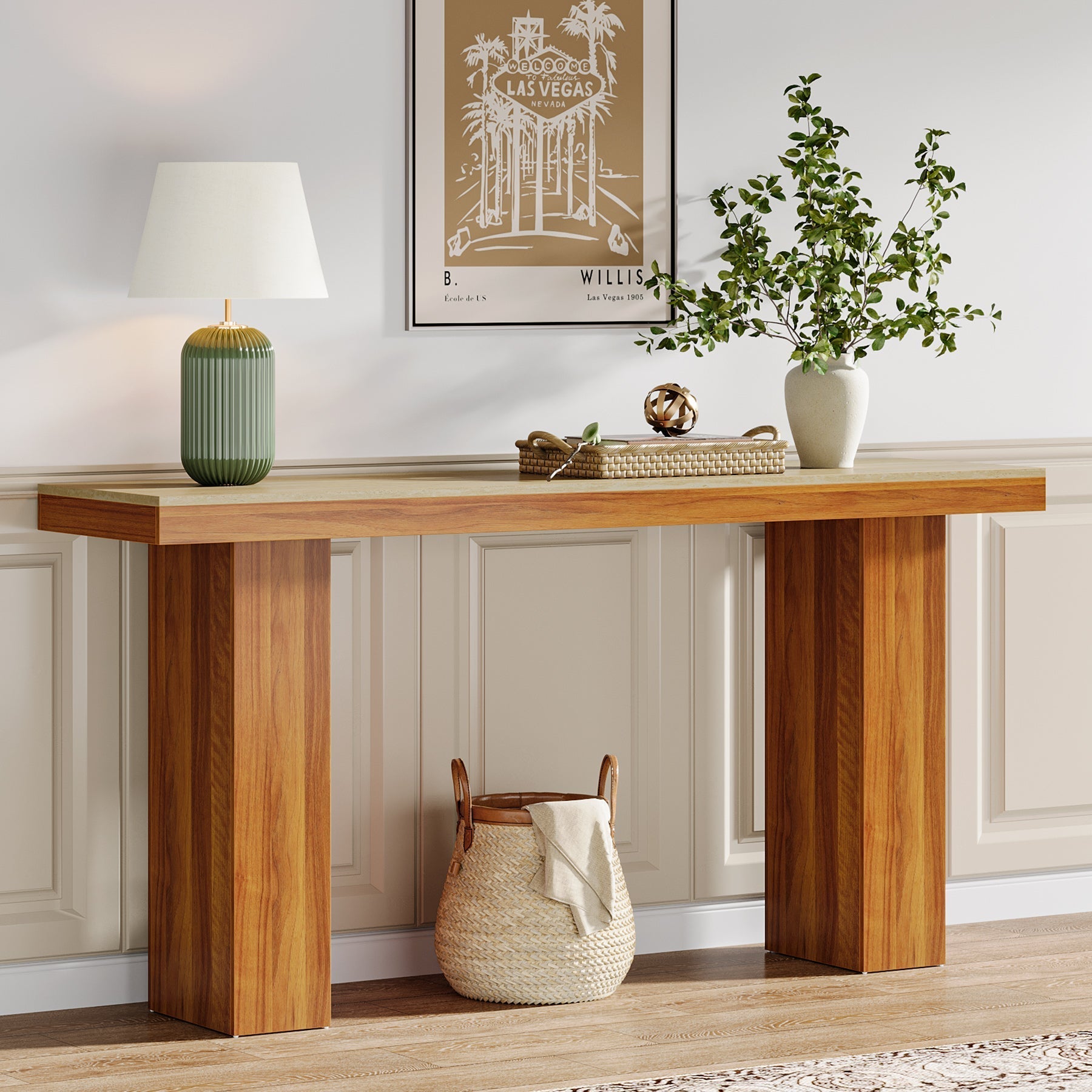 159.6 cm Console Table, Narrow Sofa Table Entryway Table