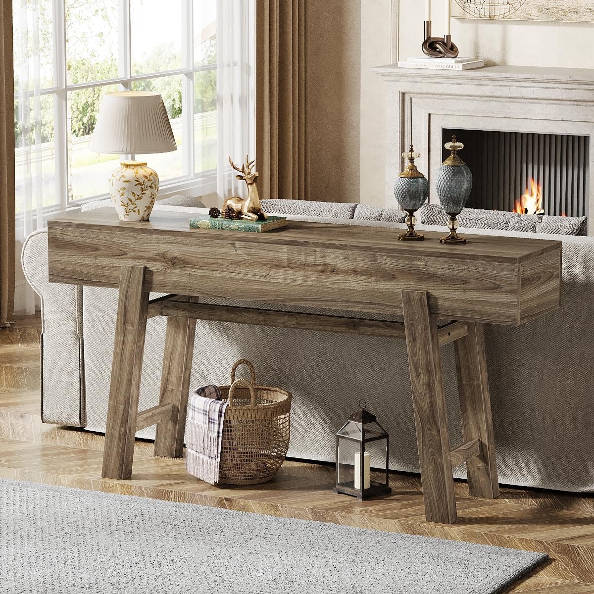 160 cm Console Table, Farmhouse Sofa Table Accent Table