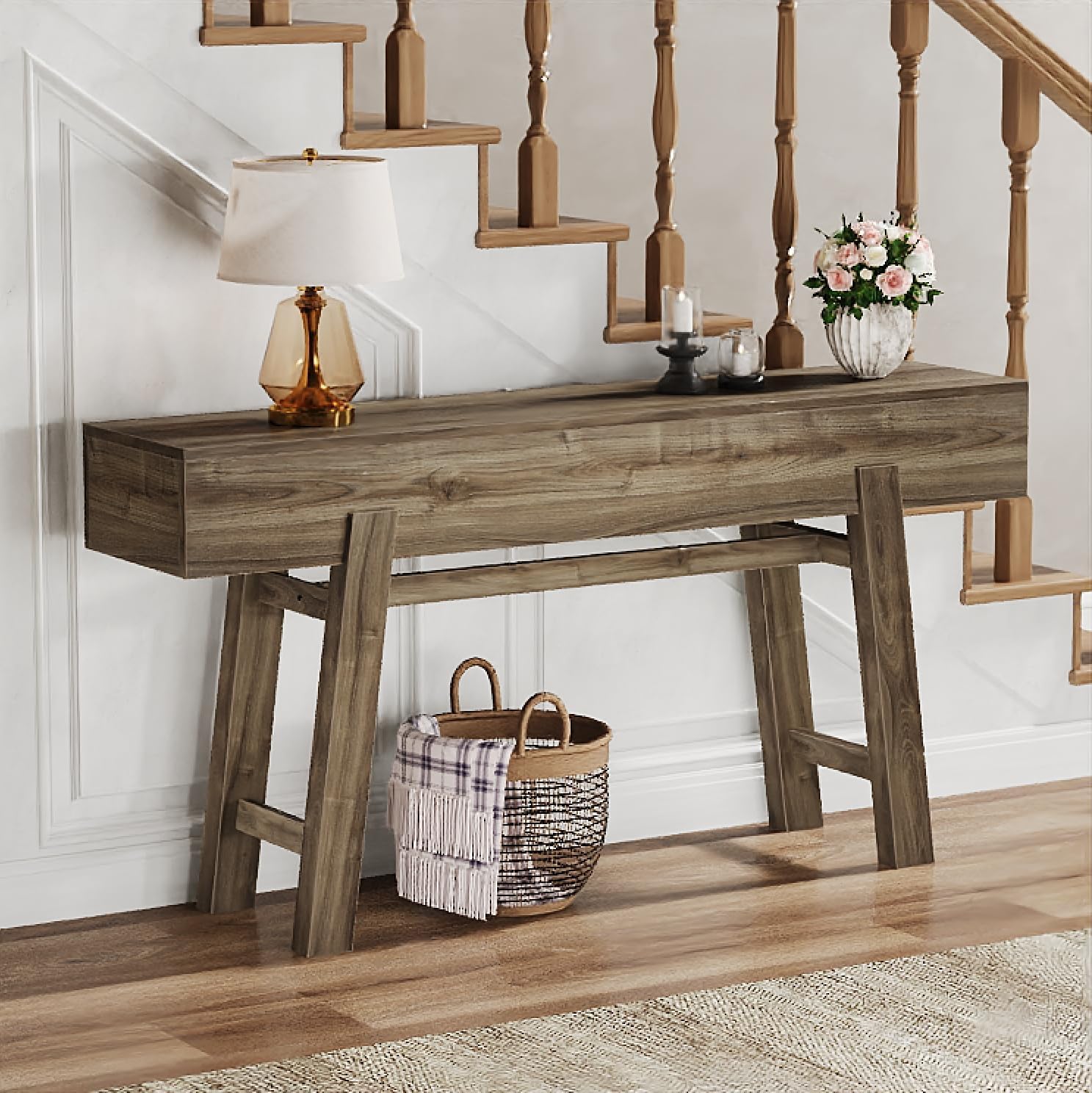 160 cm Console Table, Farmhouse Sofa Table Accent Table