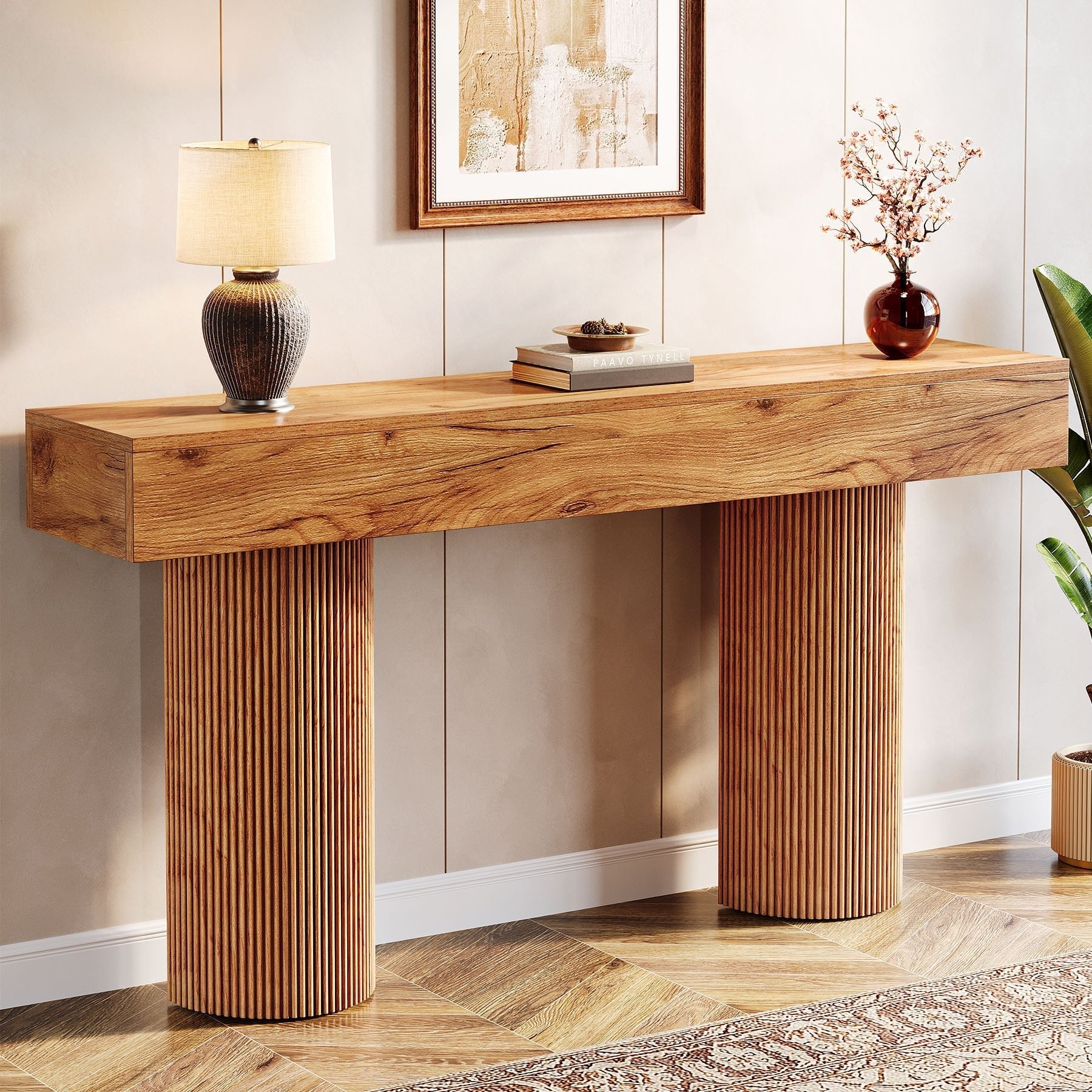 160 cm Console Table, Farmhouse Sofa Table Entryway Table