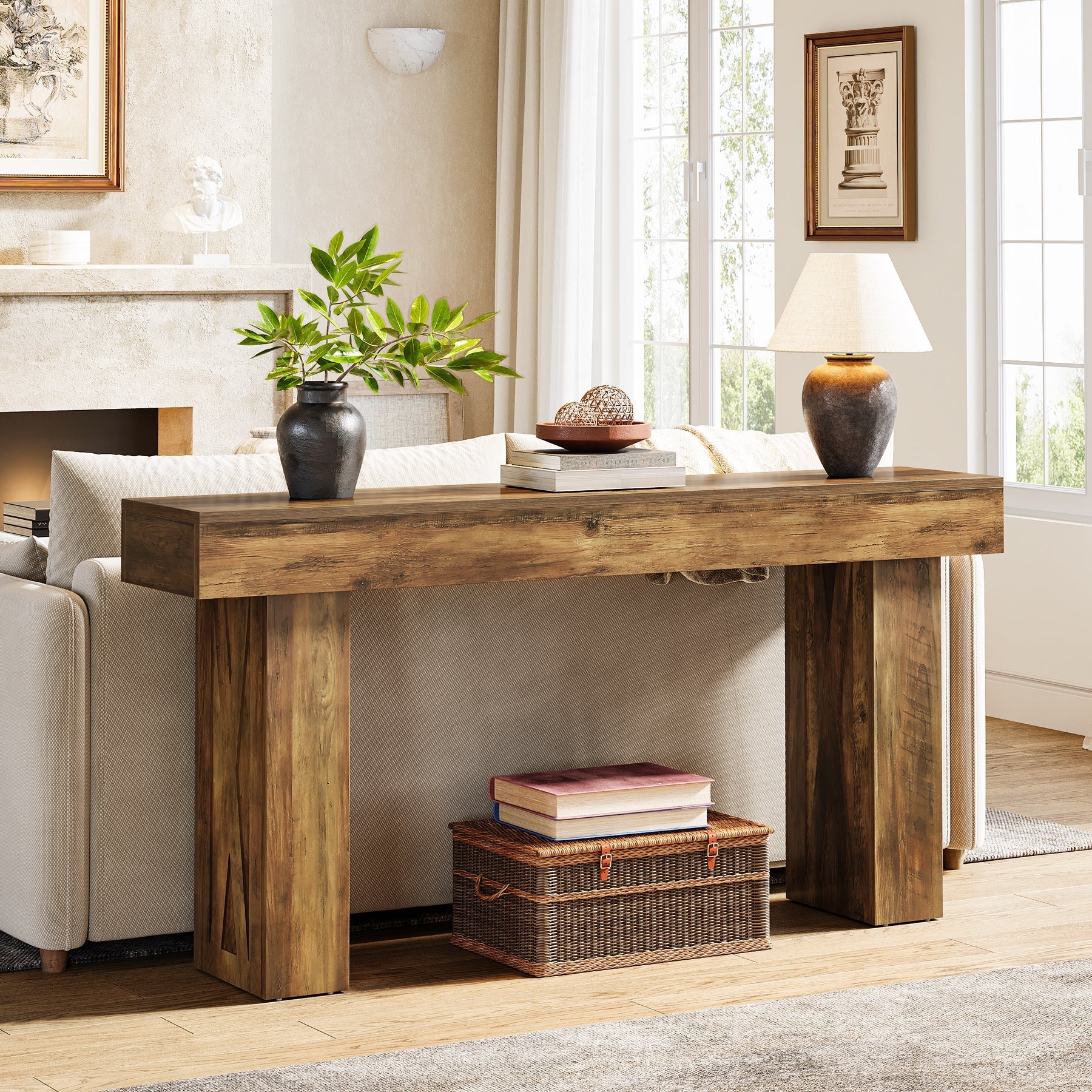 160 cm Console Table, Farmhouse Sofa Table Hallway Table