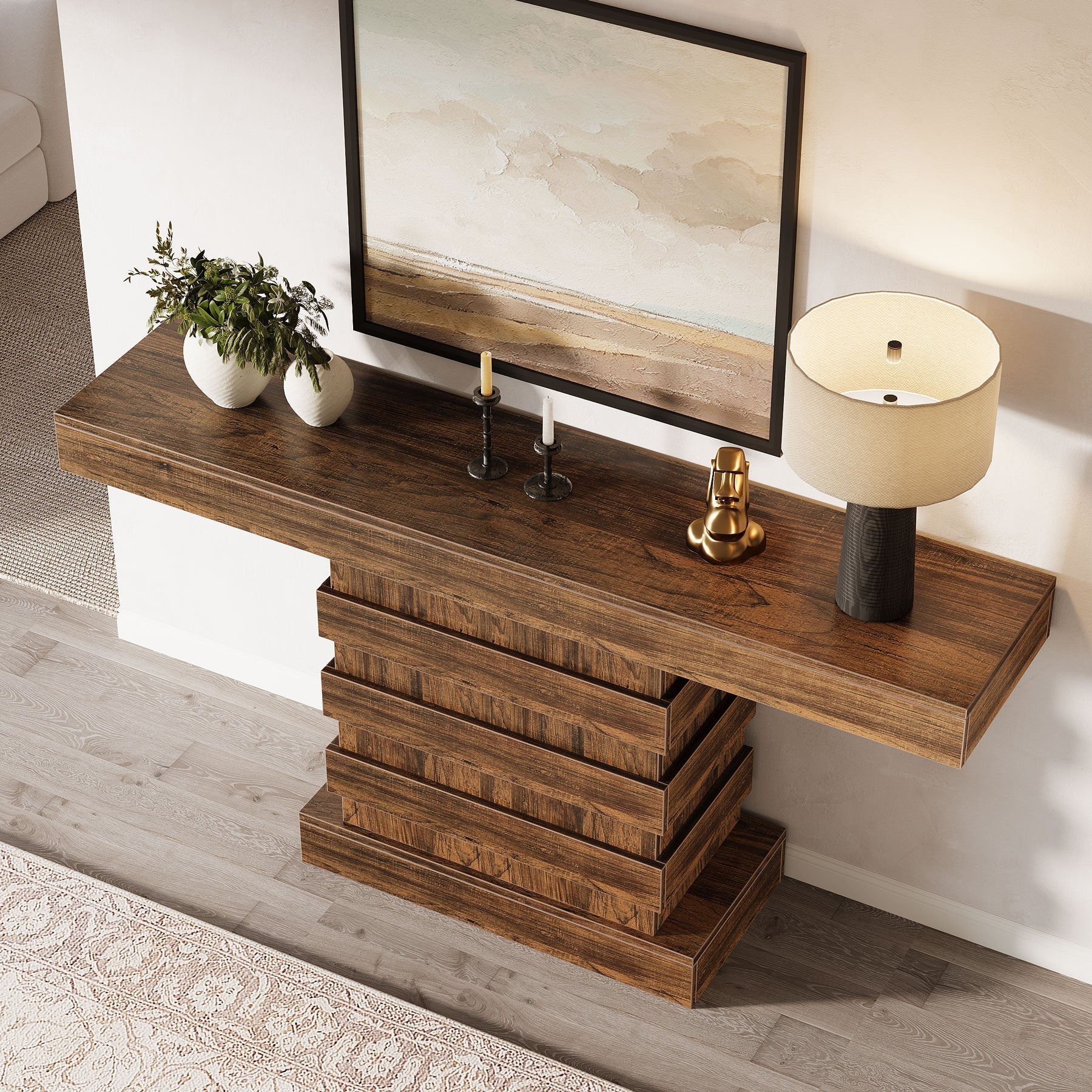 160 cm Console Table, Farmhouse Sofa Table Narrow Entryway Table